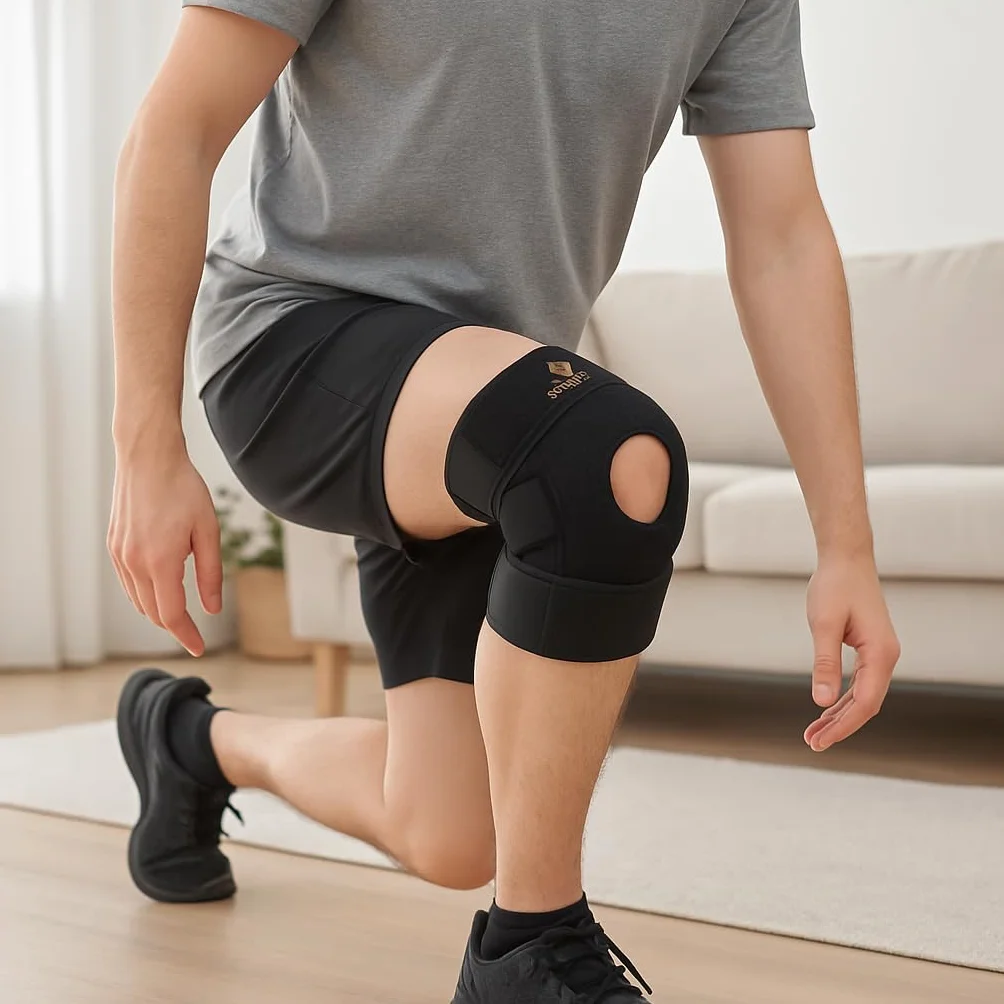 LOOPYZ Genouillère Sport Rotulienne Ligamentaire Attelle Maintien Genou Running Basket Fitness Crossfit Rééducation Arthrose Stabilisateur Articulations Compression Ajustable