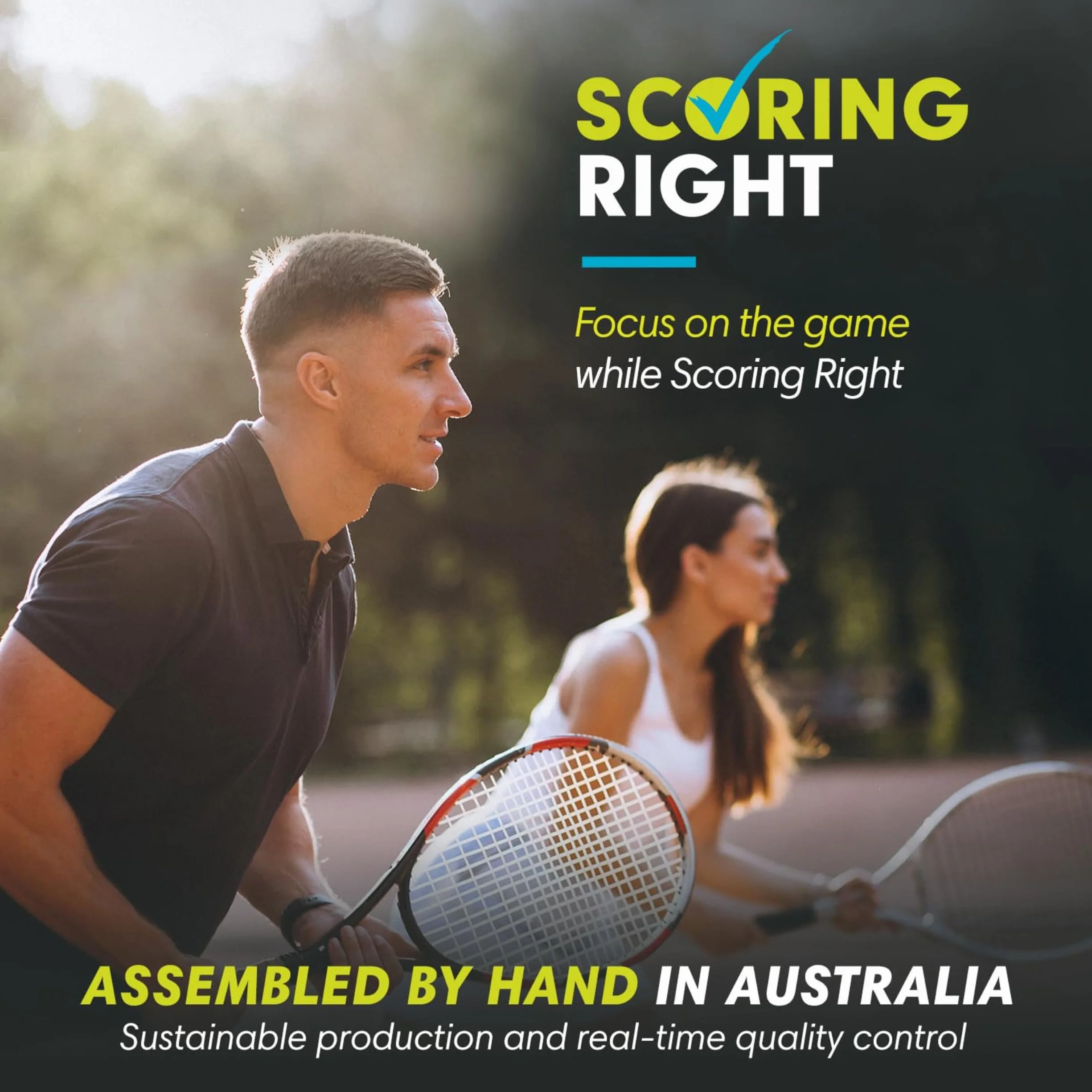 Scoreur Portable pour Raquettes et Pagaies de Tennis Tableau de Score Facile à Monter - Conforme à la Norme ITF - 1.9g