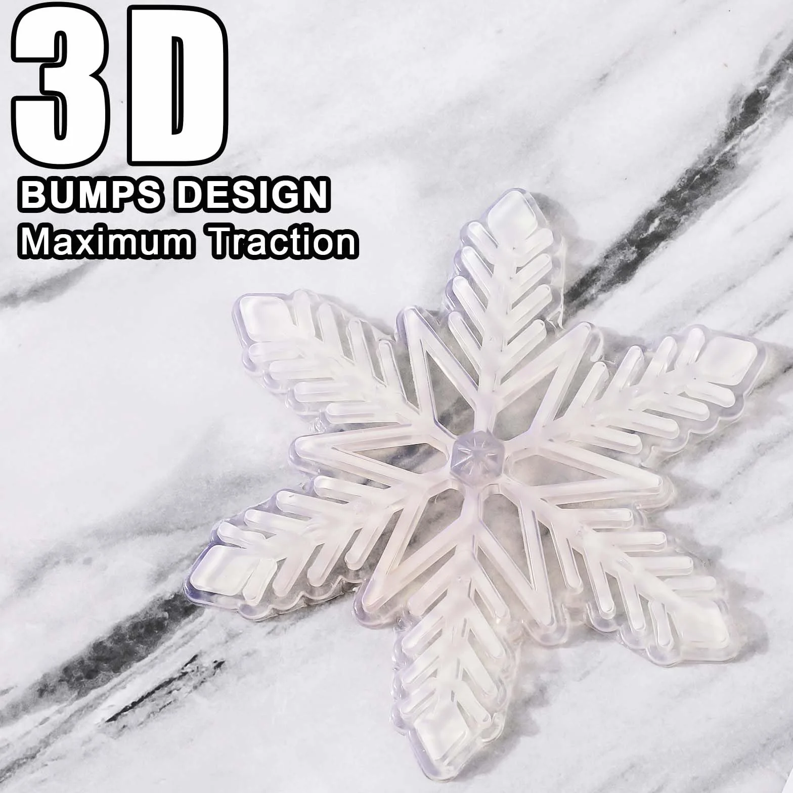 PEUTIER Stomp Pad 3D Flocon de Neige 12,7cm Transparent Antidérapant Tapis de Traction pour Snowboard