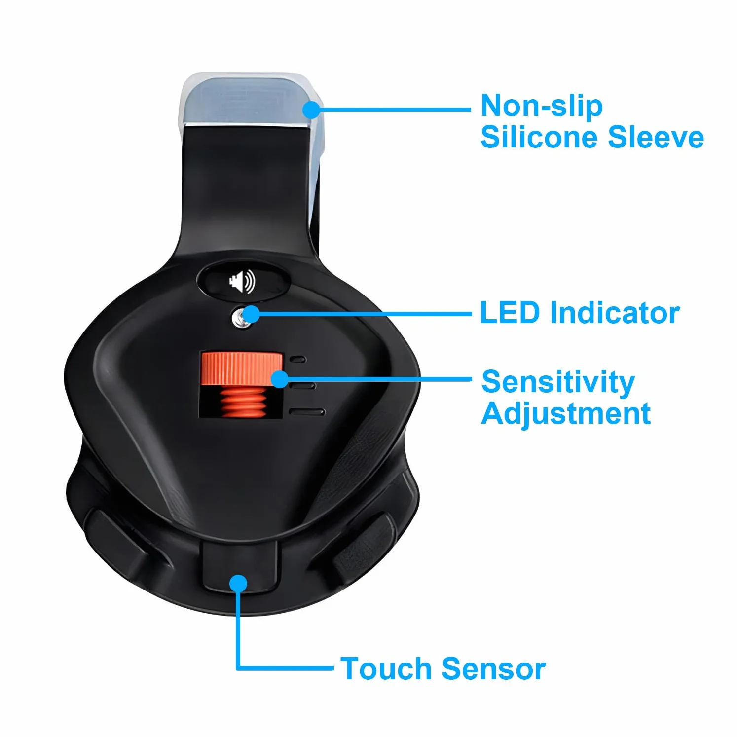 Mengshen Indicateur de touche de pêche, sonnerie d'alerte électronique avec son et lumière sensibilité du volume réglable à clipser sur la canne à pêche