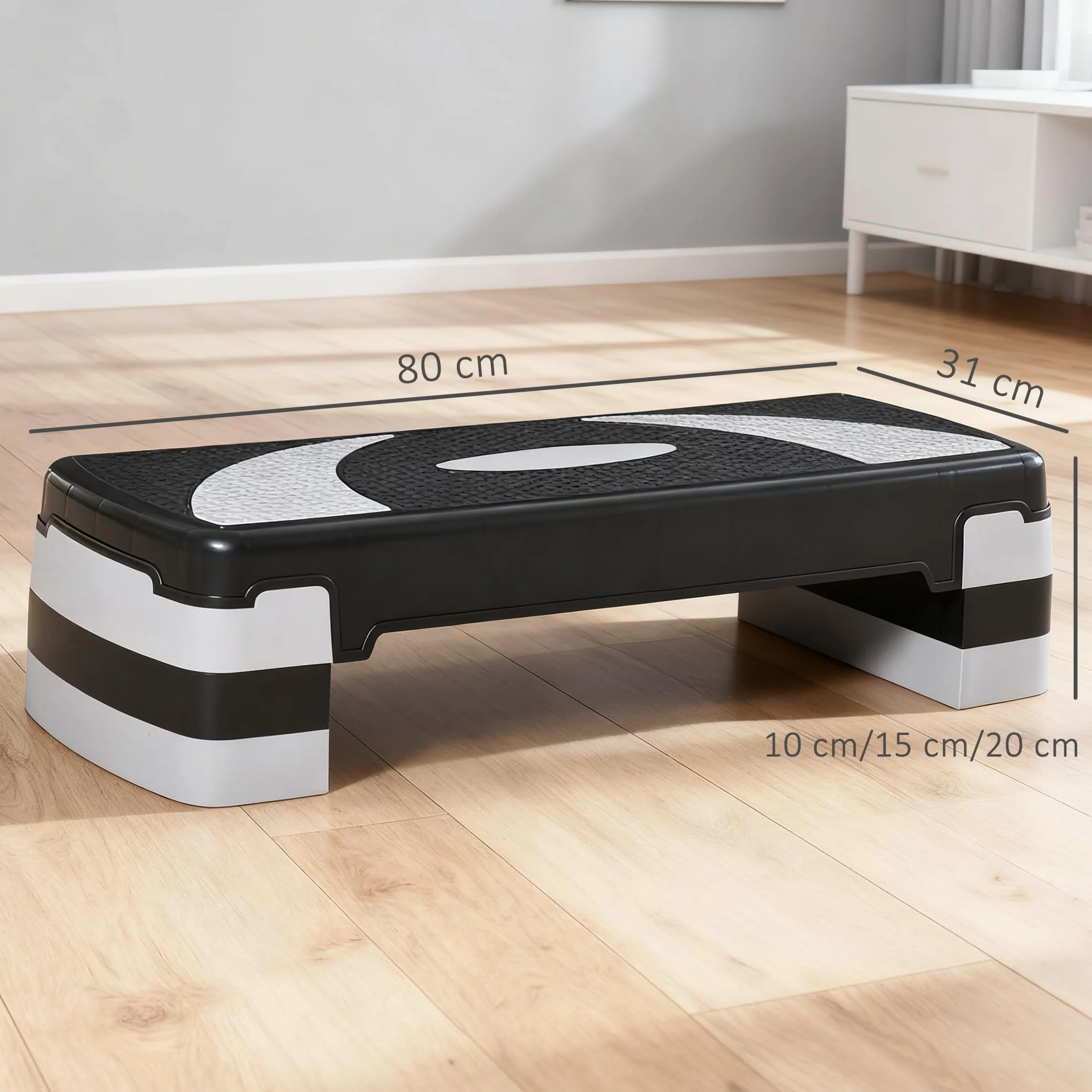 HOMCOM Stepper Fitness Aérobic Hauteur réglable 10/15/20 cm Antidérapante