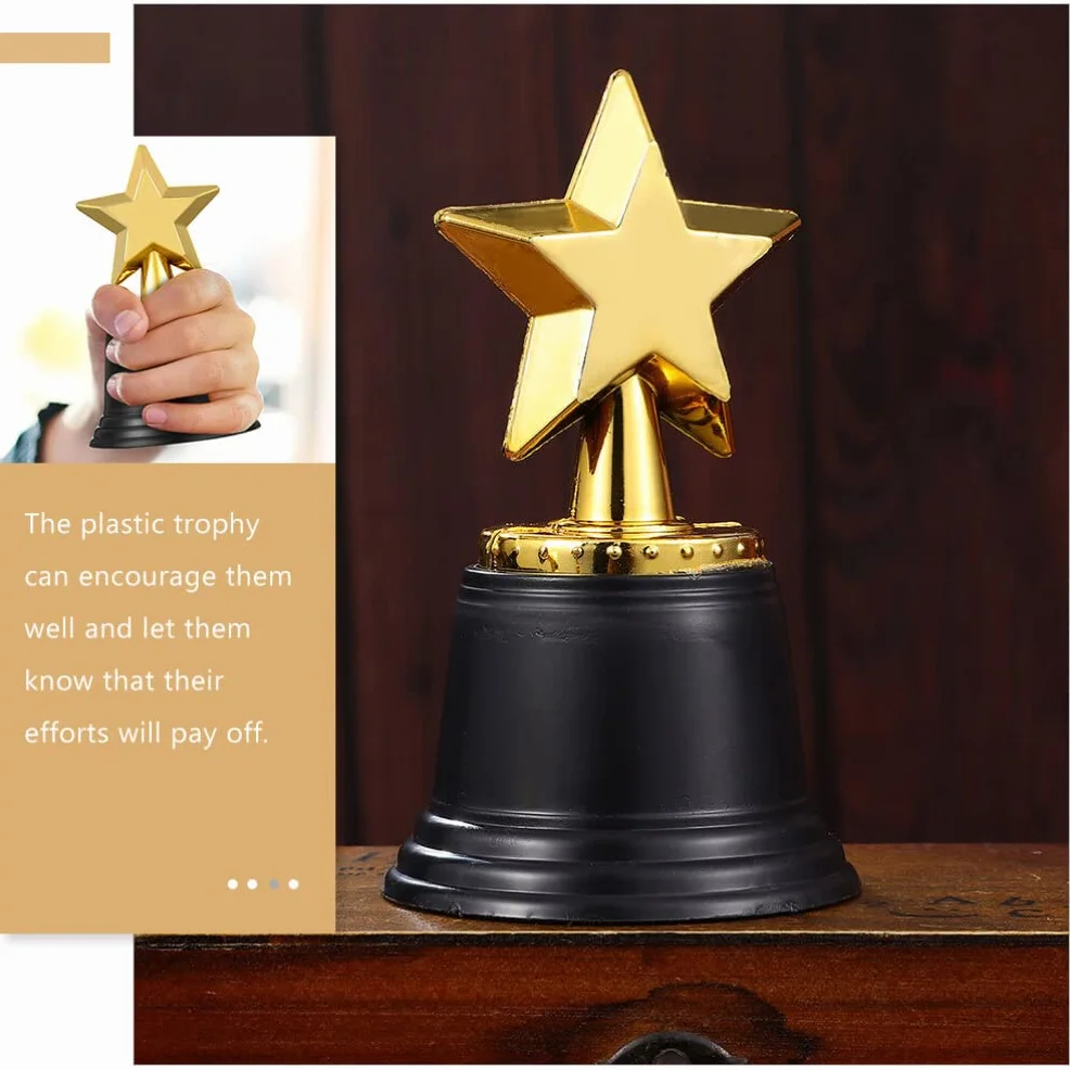 Didiseaon Trophée étoile: 9 Pièces Mini Trophée avec Base Plastique Foot pour Récompenses Sportives Jeux Winner Trophy pour Enfants Décorations de Classe et Concours