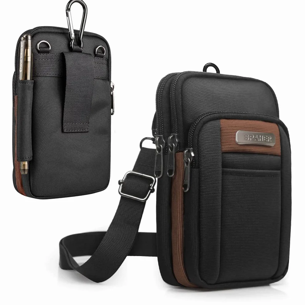 SPAHER Sacoche Banane Homme Sac Bandoulière Pochette Ceinture Randonnée Portable Taille