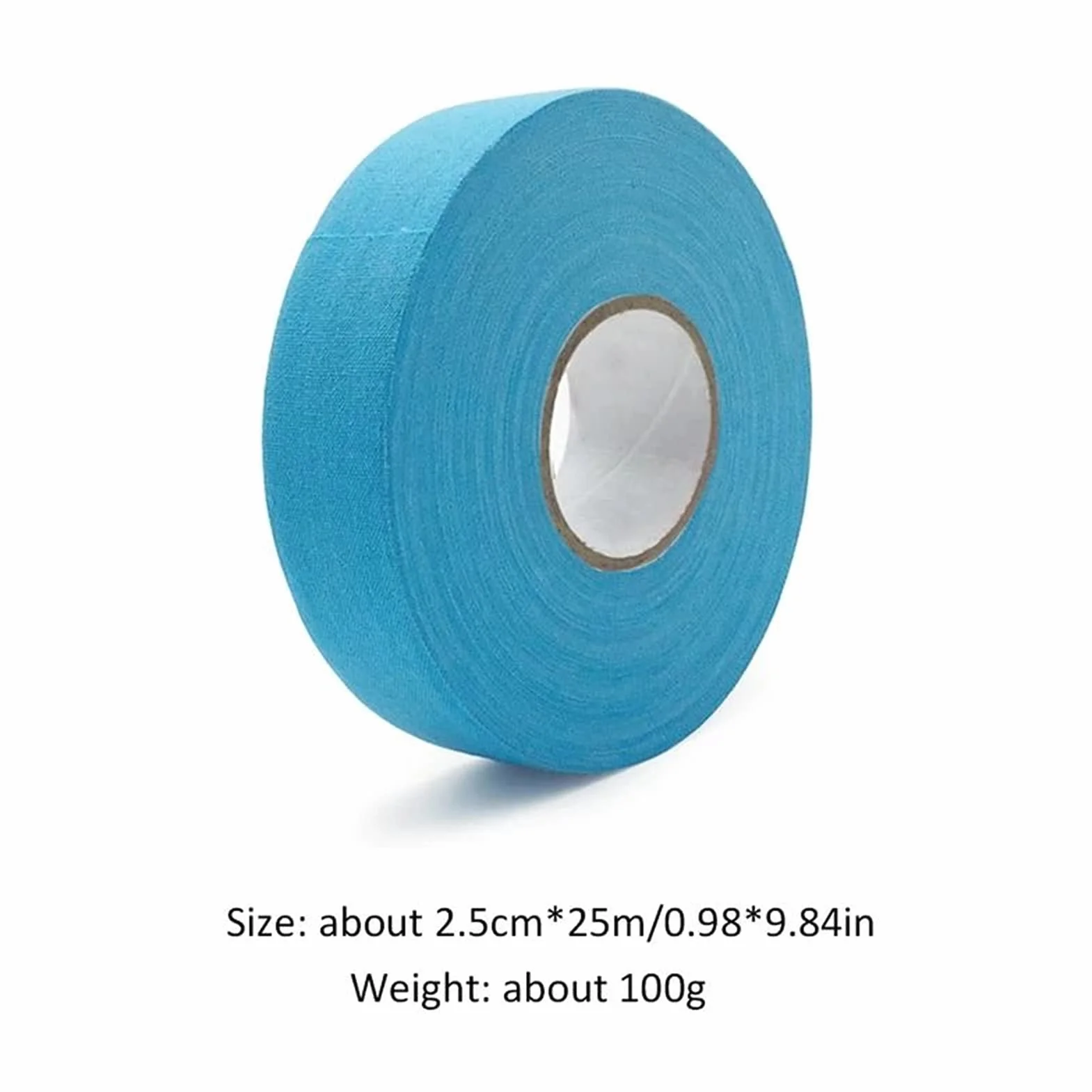 Ruban adhésif pour crosse de hockey 2,5 cm x 25 m polyester coton bleu