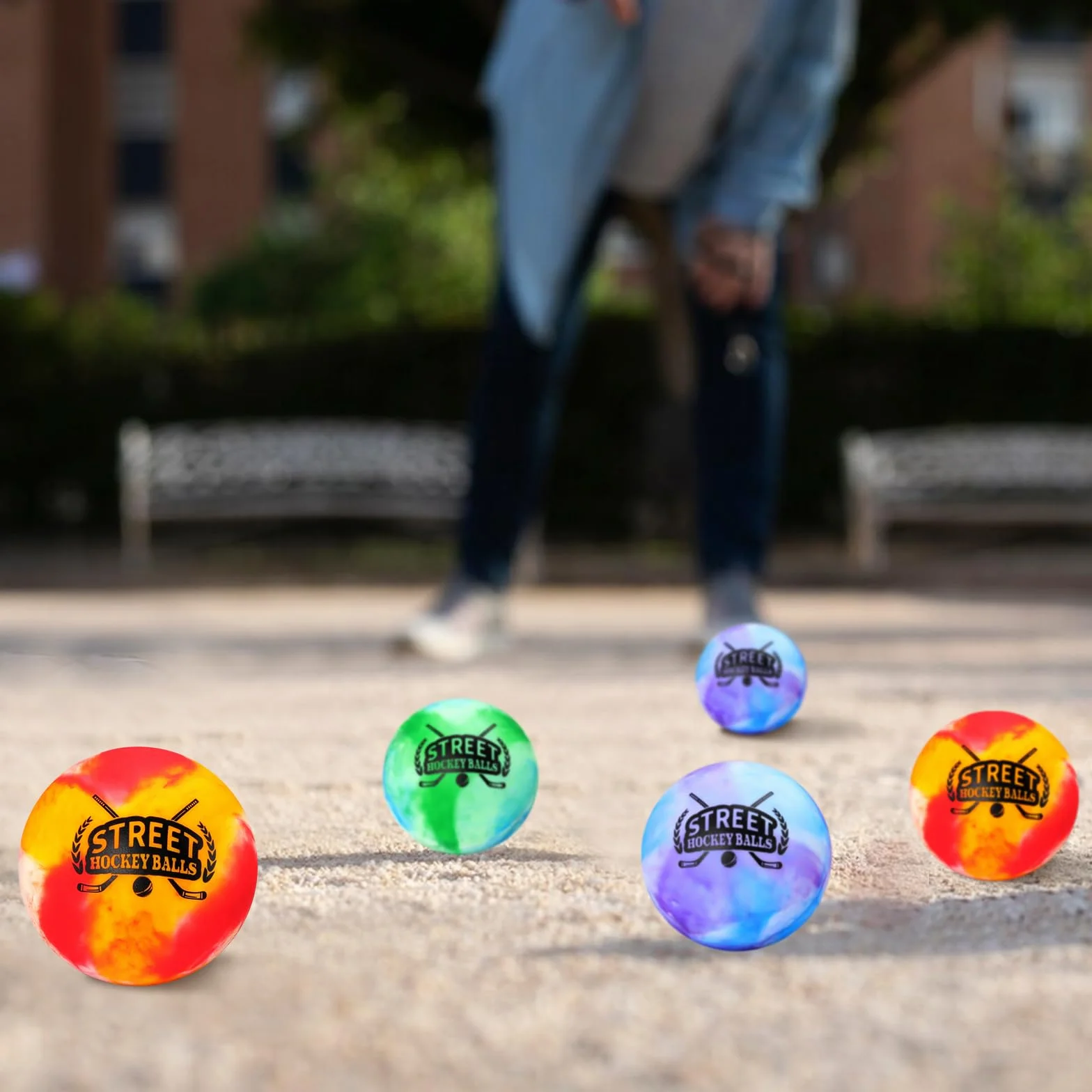 Balles de hockey de rue non rebondissantes 66 mm multicolore Lot de 3