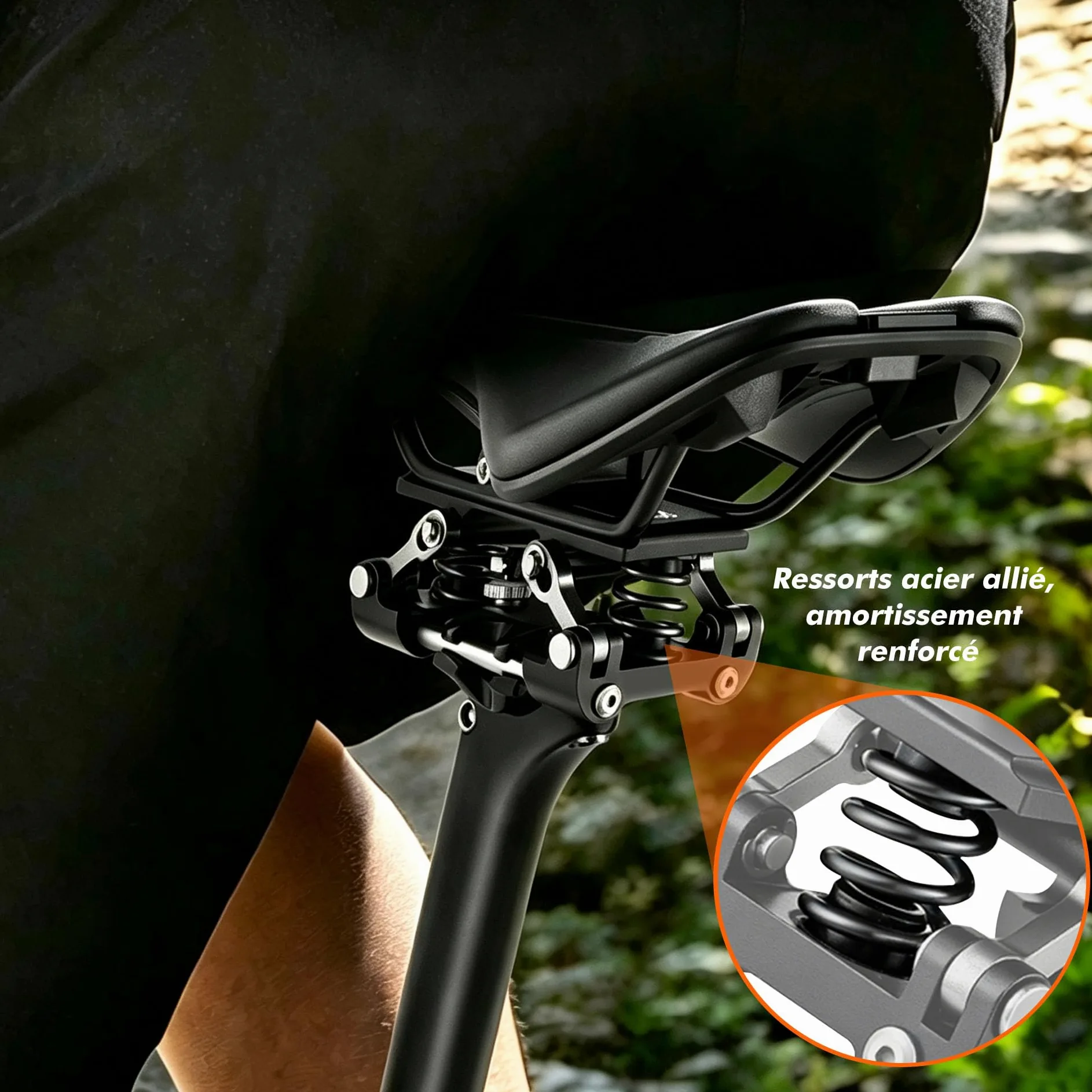 Mimoke Amortisseur de selle de vélo, suspension de selle universelle | Ressort de selle de vélo, amortisseur confort pour vélo électrique, VTT, vélo de trekking
