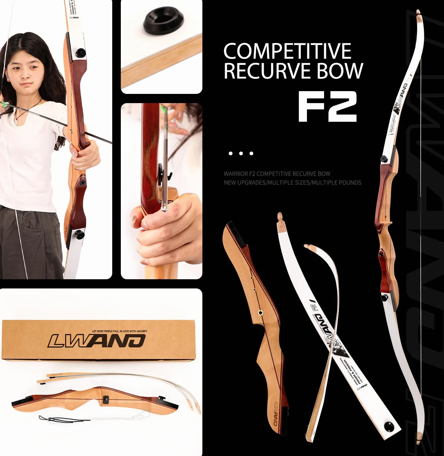 Arc Classique de Compétition 48-68" 10-38 LB Tir à l'Arc Main Droite