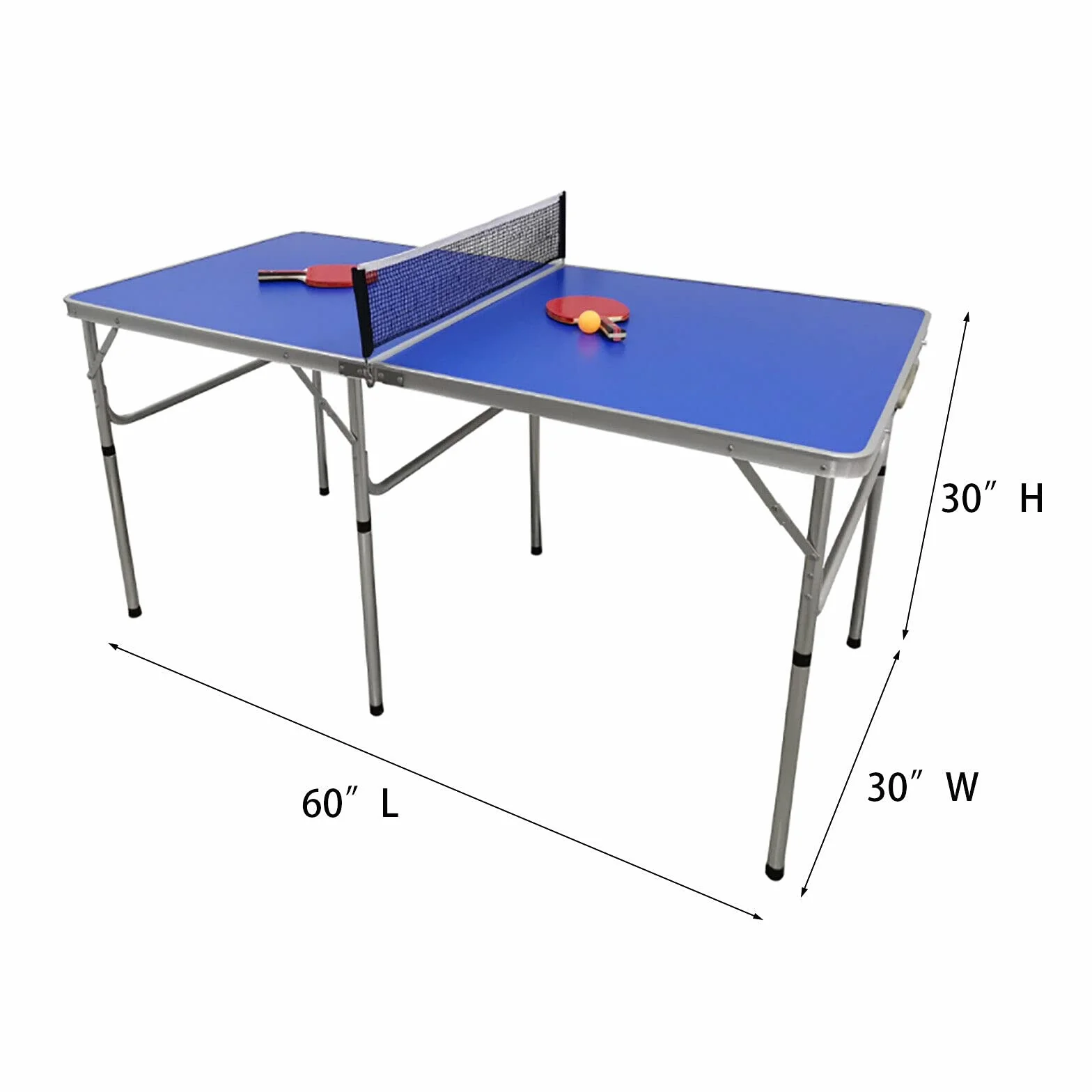 SHZICMY Table de ping-pong pliable - Pour l'intérieur et l'extérieur - 152 x 76 x 76 cm, bleu