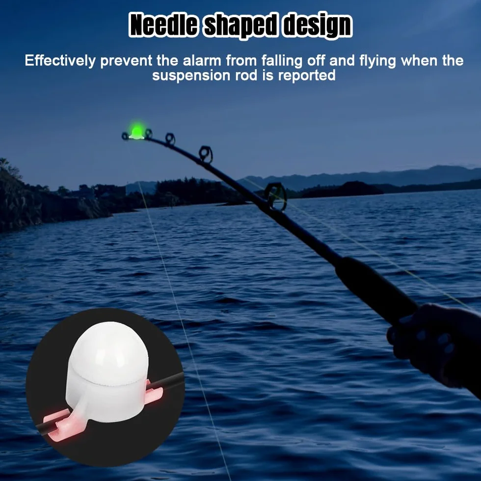 mizikuu 6PCS Détecteur De Touche Électronique De Pêche, Détecteurs de Morsure LED Alarme de Touche de la Canne à Pêche Détecteur Accessoire de Pêche pour DifféRents Types de Canne à Pêche