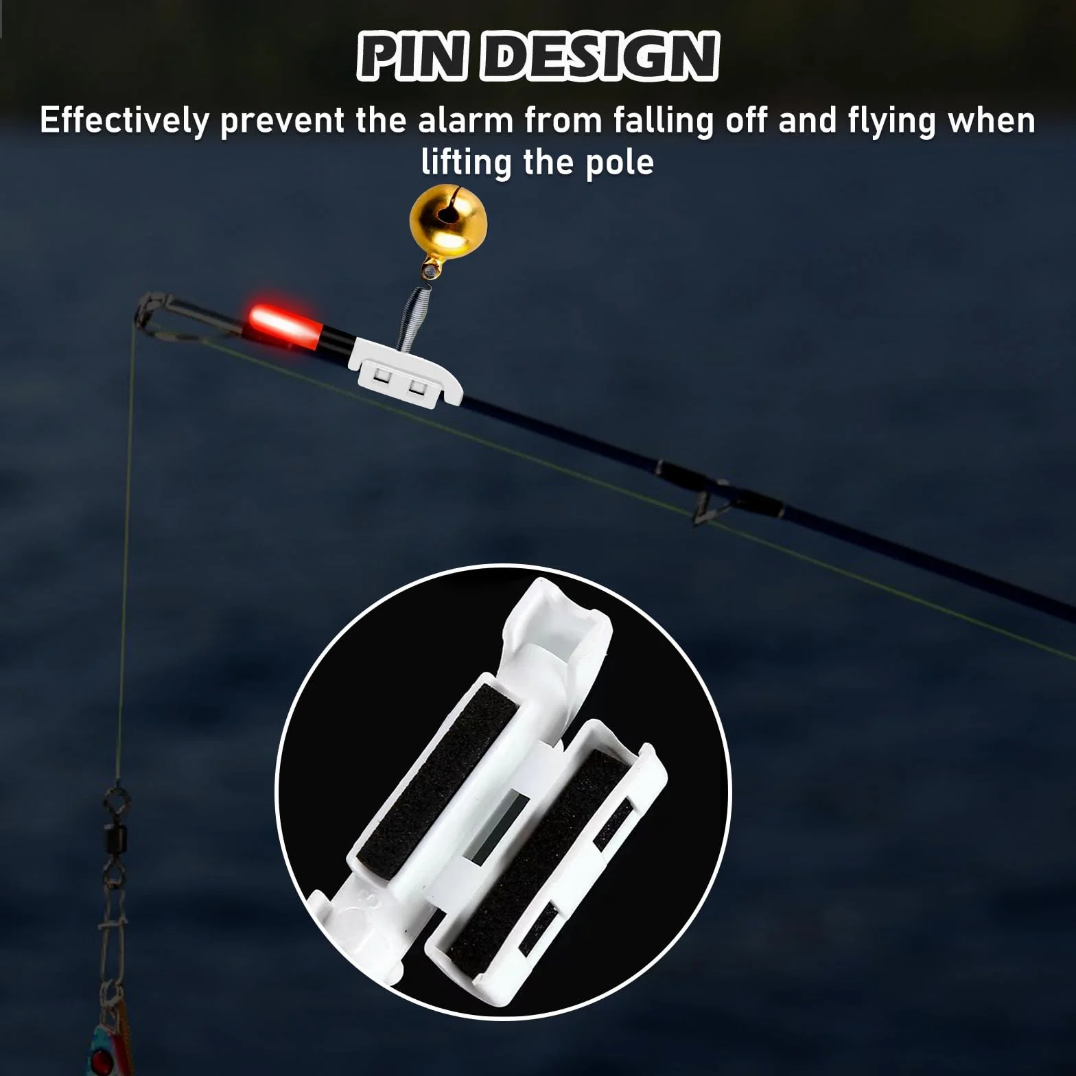 Lot De 10 Détecteurs De Touche Électroniques Pour La Pêch, Détecteurs De Touche De Pêche Électroniques, Detecteur De Touche Peche Avec Indicateur Lumineux Led, Facile À Fixer Pour La Pêche ,Vert/Rouge
