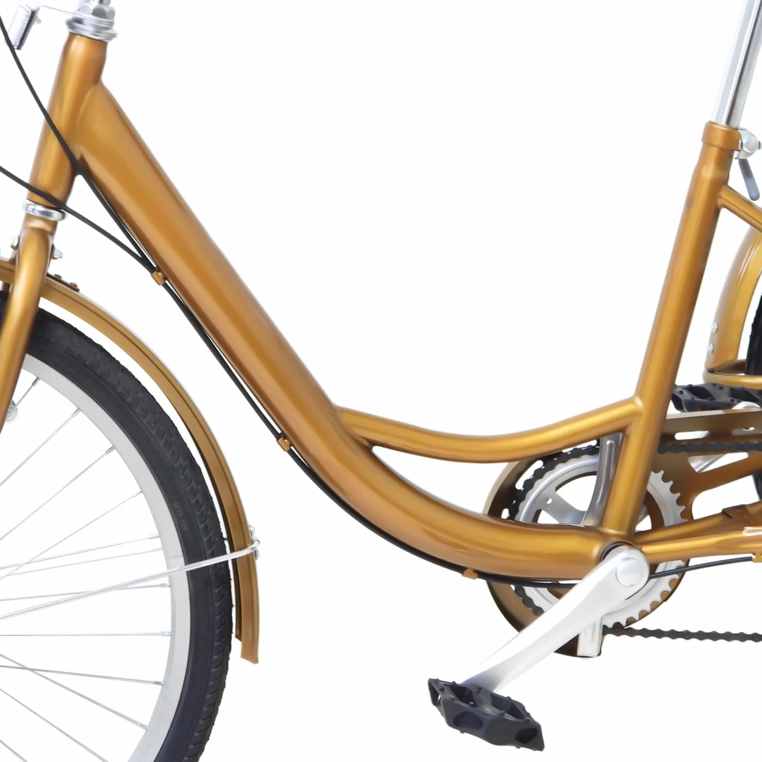 Tricycle pour adultes 24 pouces 6 vitesses avec lumière et panier à provisions
