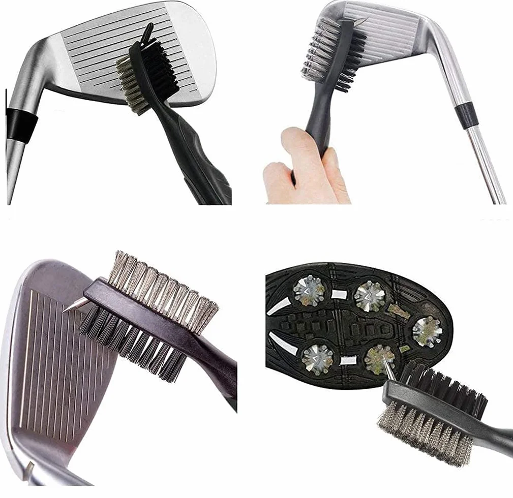 Kit de Nettoyage pour Club de Golf - Brosse de Nettoyage Pliable en Microfibre - Outil de réparation de Golf avec marqueur de Balle - Kit de Nettoyage Pratique pour golfeurs
