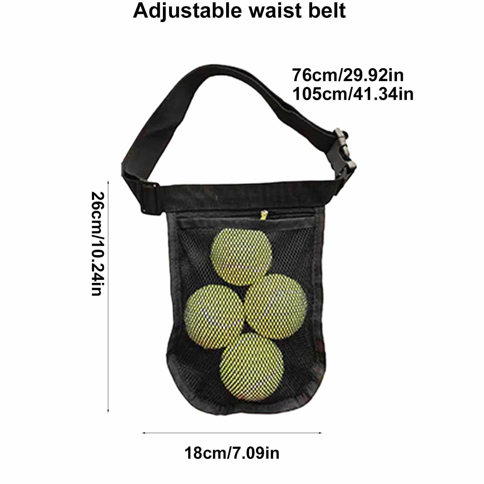 Pochette de ceinture de balle de pickleball - Sac de taille de golf de tennis réglable, porte-sport sécurisé pour la pratique d'entraînement, organisateur léger | Accessoire de gymnase de compétition