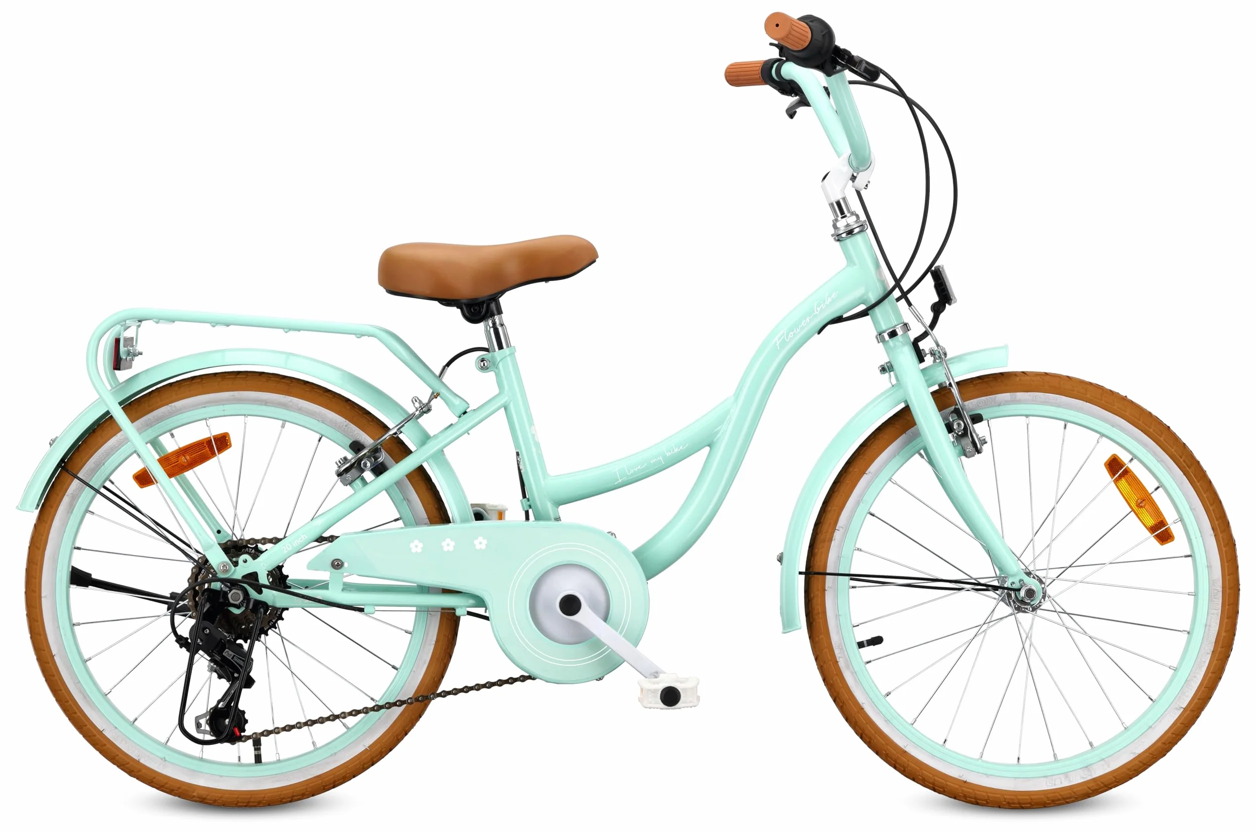 Sun Baby Flower Bike Retro Vélo pour Fille - Cadre en Acier, Freins V-Brake, Garde-Boue