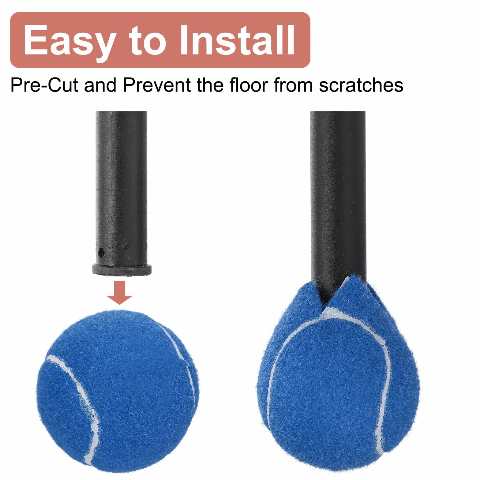 QUARKZMAN Balles De Tennis Prédécoupées pour Déambulateurs, Accessoires Universels, Protection De Sol, Bleu Foncé