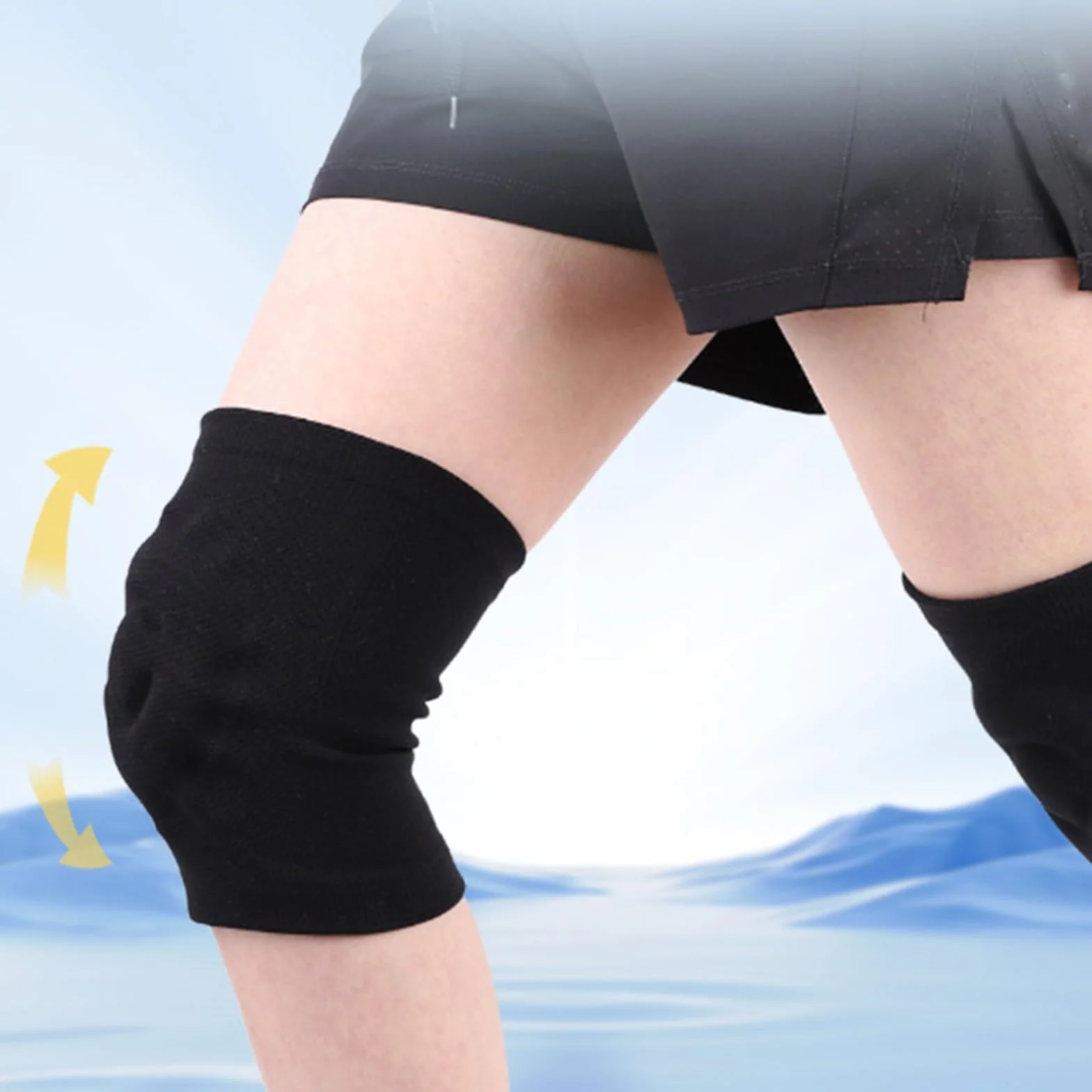 Genouillère en silicone pour homme et femme - Respirante - Facile à utiliser pour la danse, le patinage, le cyclisme