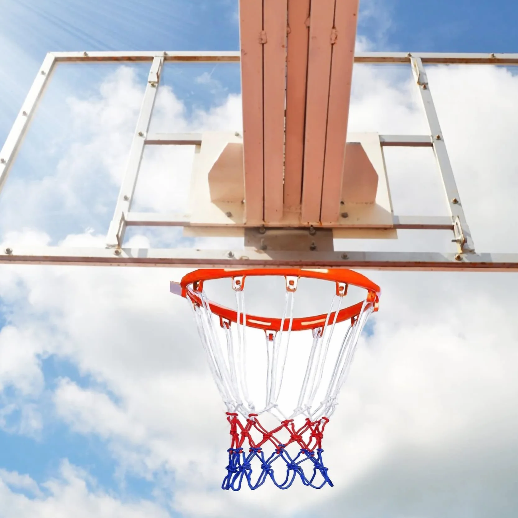 Panier de Basket-Ball Mural 32 cm Filet Jante Métal avec Vis Intérieur Extérieur