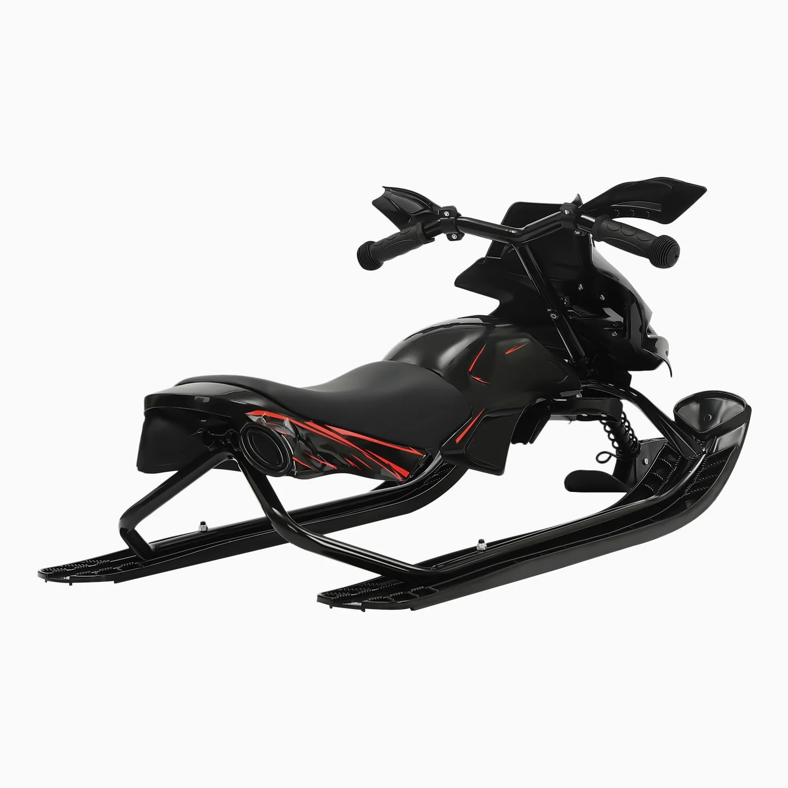Luge de direction avec 2 freins à pied pour enfants avec corde de traction automatique, volant et amortisseur, pour enfants et adultes, charge maximale 60 kg