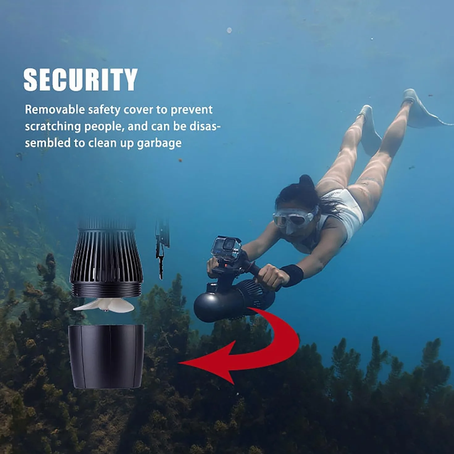 Trottinette sous-marine électrique 700W 14.5AH SUP plongée libre tuba compatible caméra d'action sports nautiques piscine enfants adultes