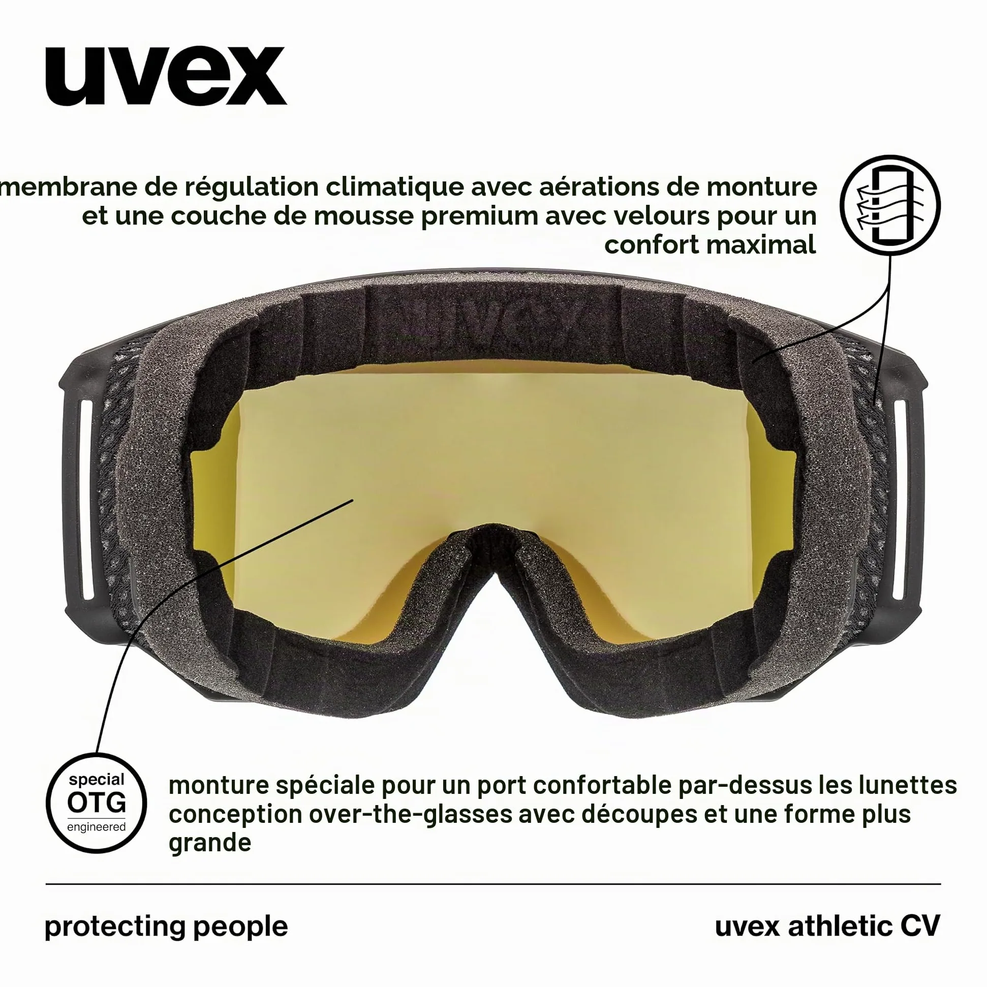 Uvex Athletic Cv lunettes de ski Unisexe-Jeunes (lot de 1)
