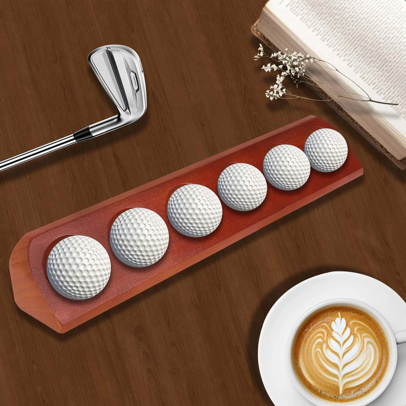 Présentoir De Balles De Golf 6 Trous Support Rangement Murale Salon Bureau