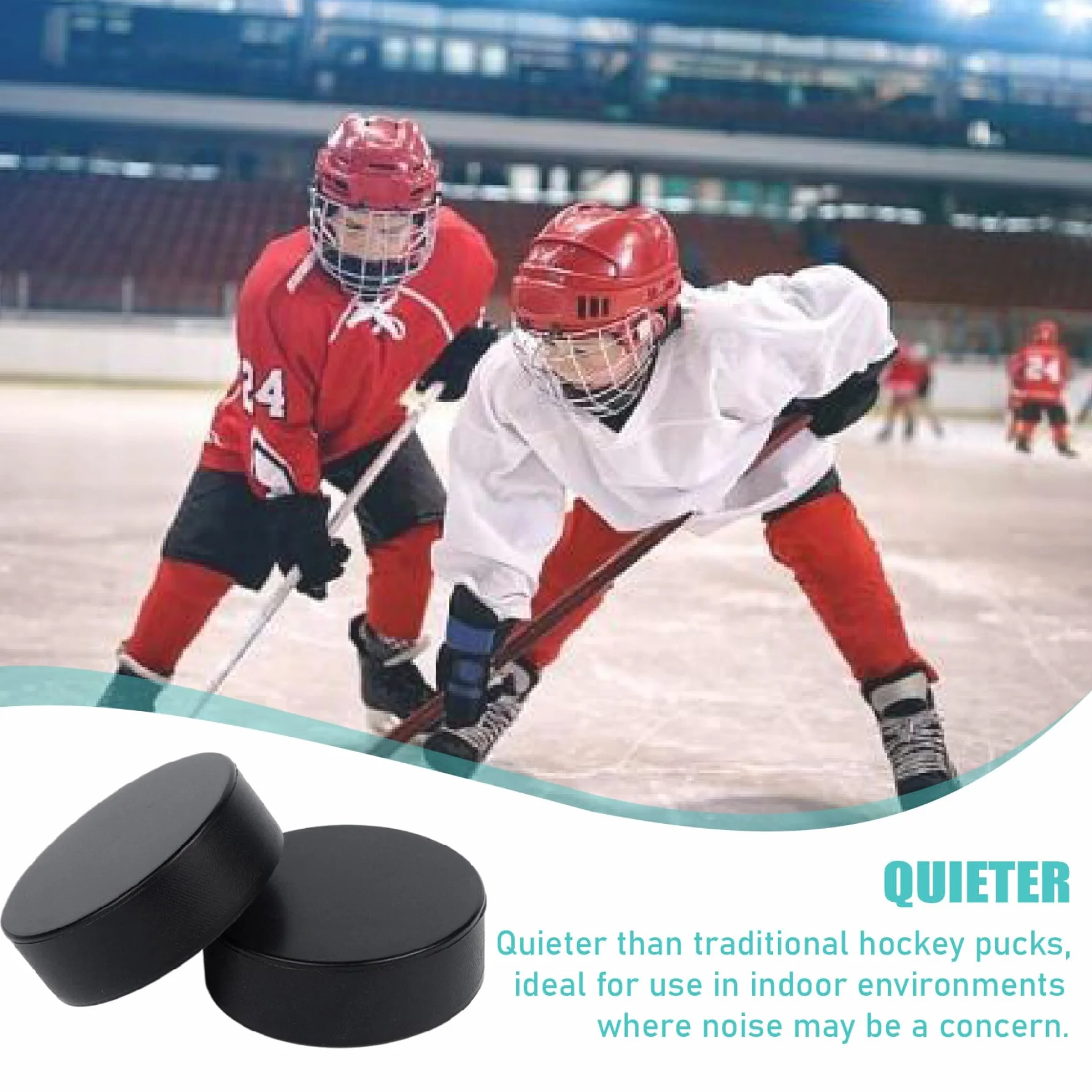Rondelles de hockey sur glace en mousse 4 pièces noire pour entraînement