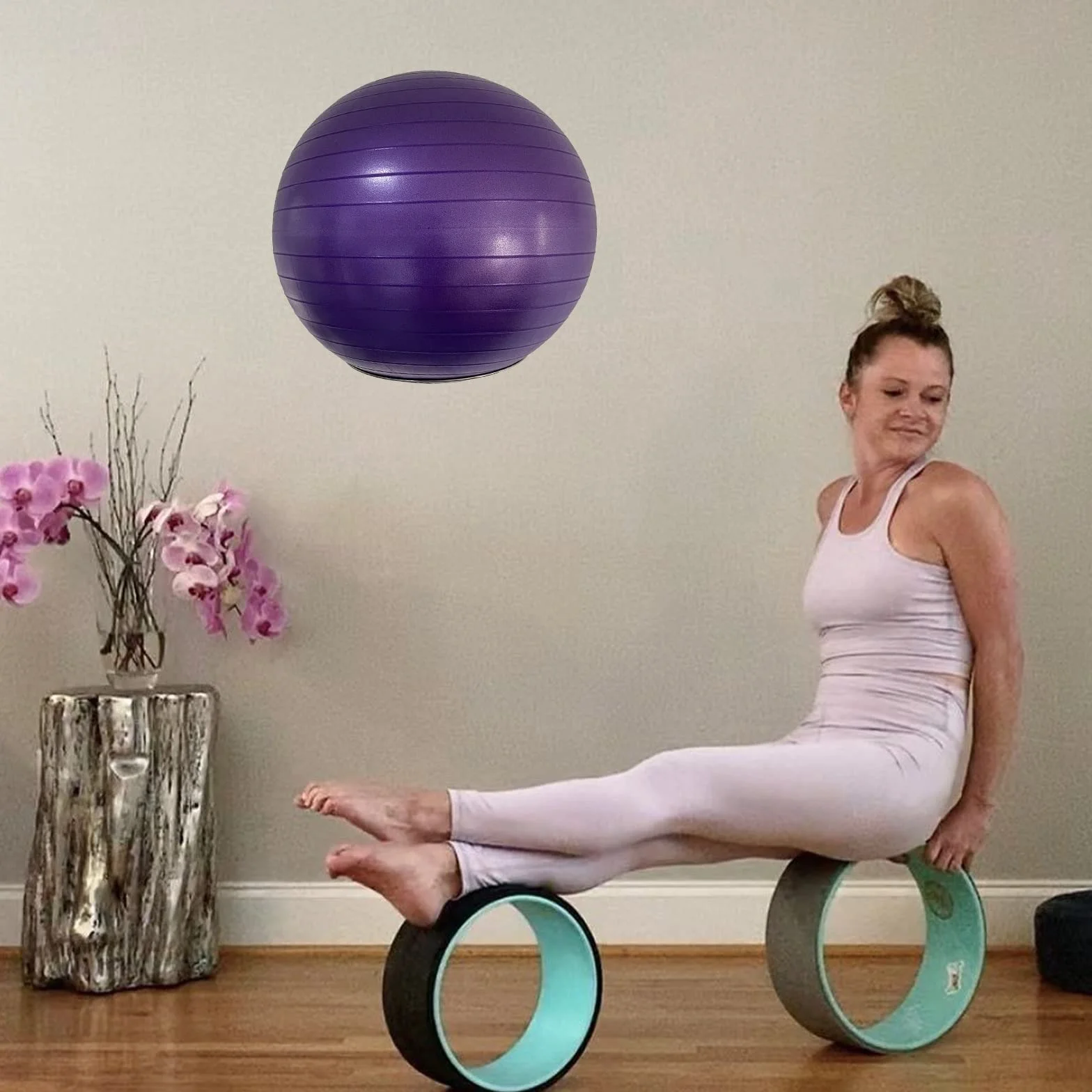 Support mural en acier inoxydable pour ballon de yoga 32 cm