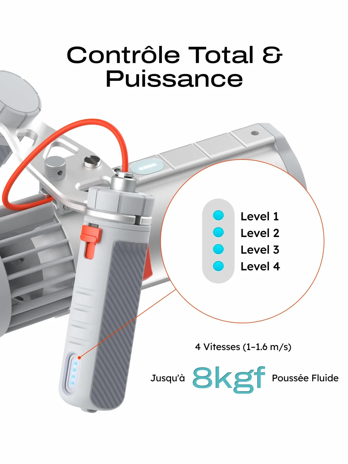 LEFEET P1 Lite Scooter sous-Marin, Propulseur Aquatique Portable 4 Vitesses, Autonomie 60 Min, Profondeur 60m avec Support Caméra