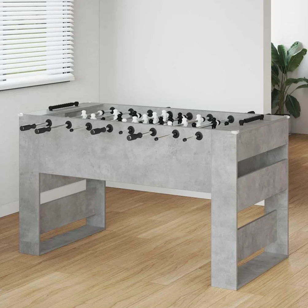 vidaXL Table de Foosball Gris Béton 146,5 x 74 x 85 cm, Table de Baby-Foot rectangulaire Moderne, idéale pour Vos soirées en Famille, résistante et Parfaite pour s'amuser à l'intérieur