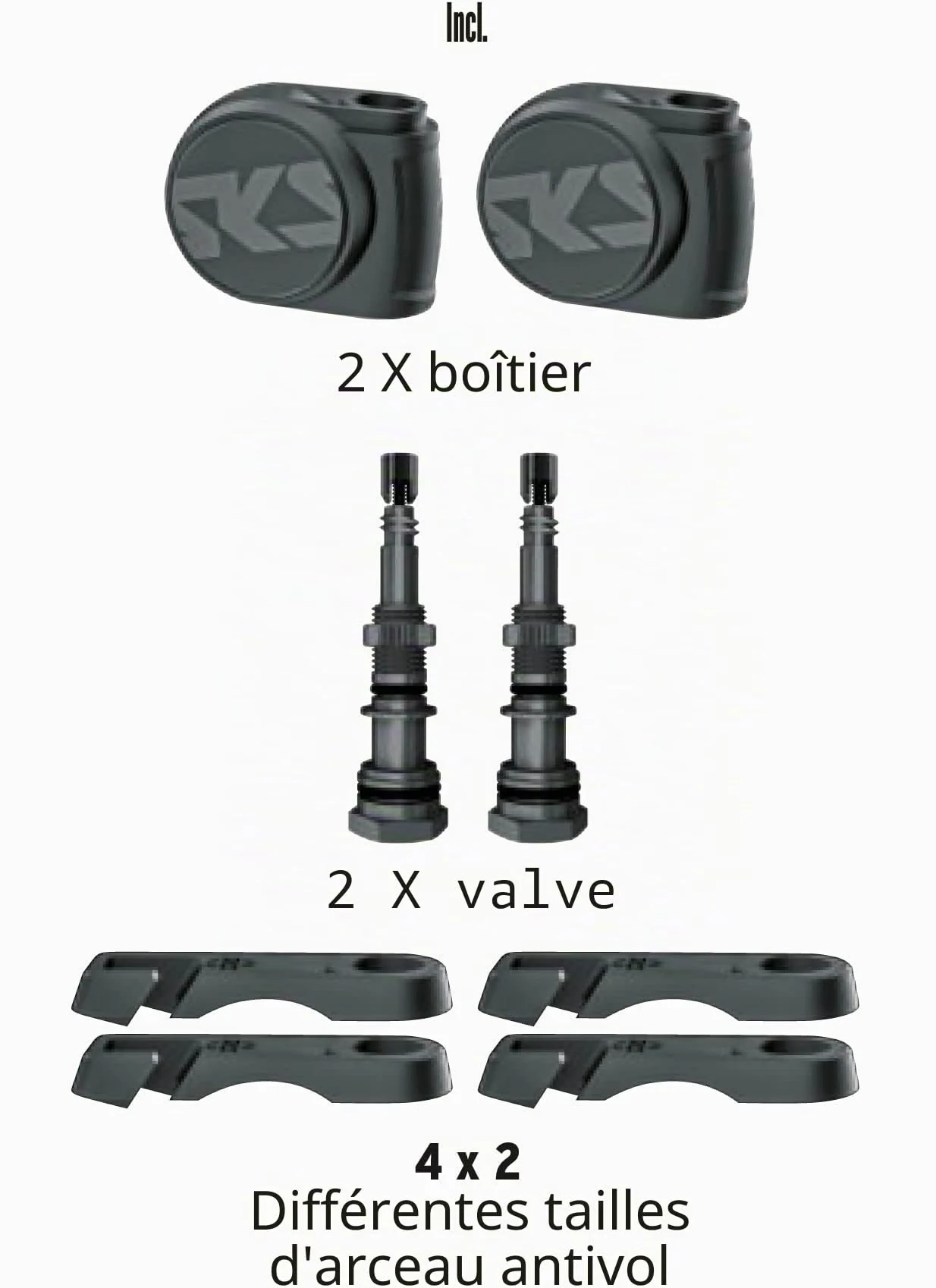 SKS GERMANY Airspy AV & SV Lot de 2 systèmes de contrôle de pression des pneus avec mesure permanente (accessoires de vélo pour fixation sur valves AV et SV, étanche à la poussière et à l'eau, utilisable comme manomètre numérique)