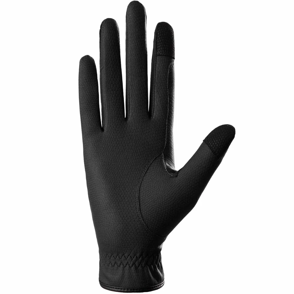 Gants d'équitation en cuir synthétique Motif peau de serpent Gris pour femme