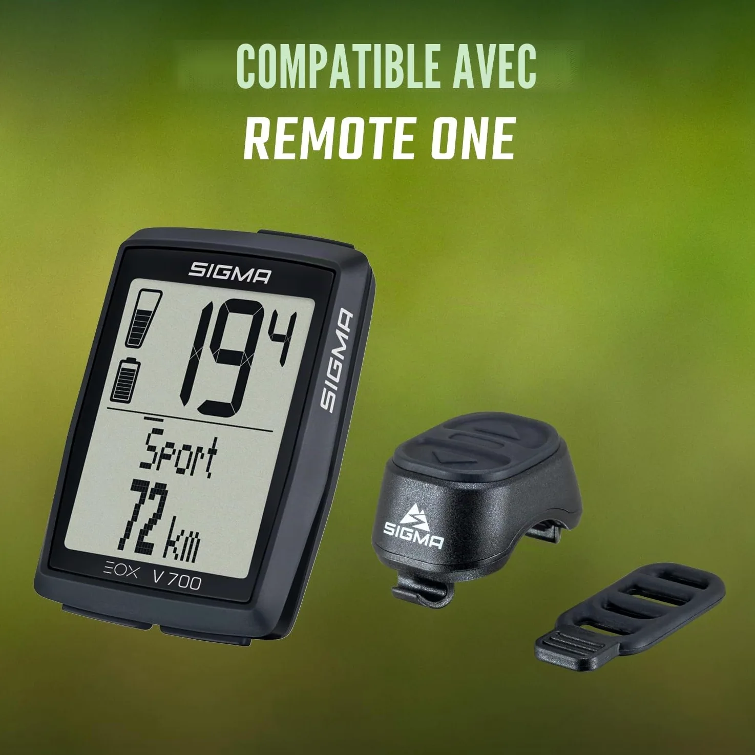 SIGMA EOX View 700 | pour vélo électrique avec Over CLAMP Butler Inclus | Compteur de vélo étanche pour vélo électrique | Compatible avec l'application gratuite EOX
