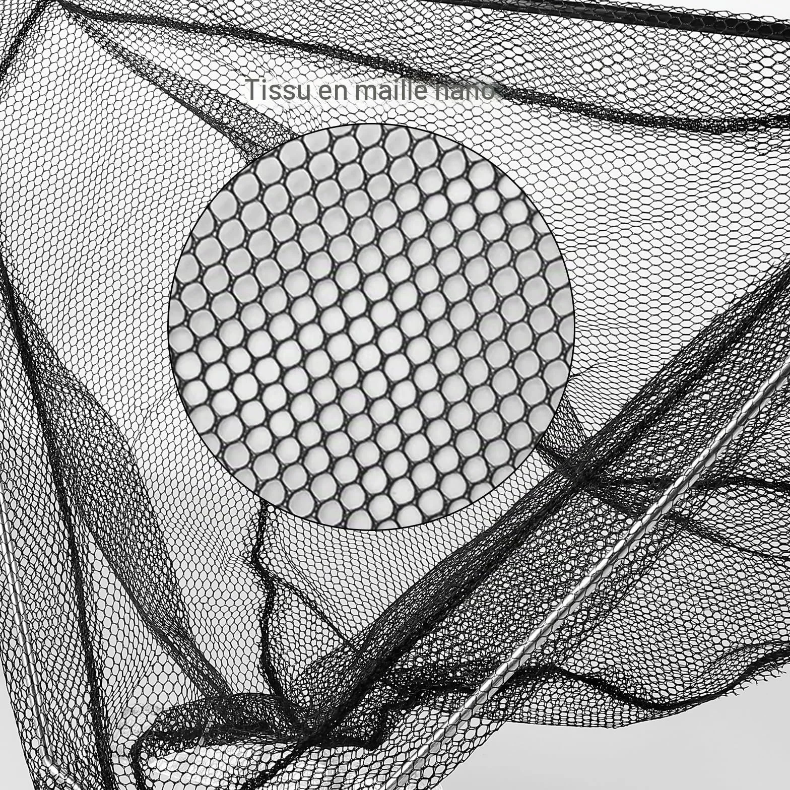 Épuisette de pêche télescopique pliable 130 cm avec sac de rangement