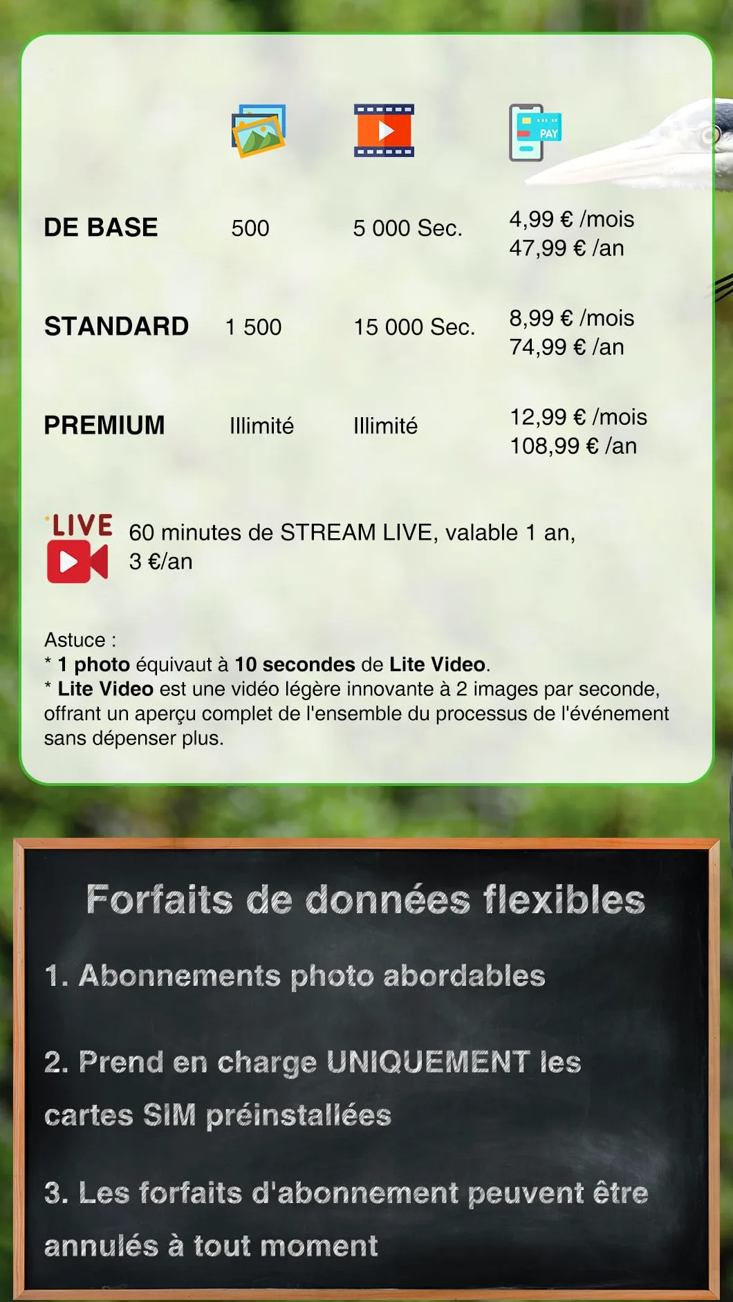 GardePro X50 Pro Max Caméra de Chasse 4G LTE avec Streaming en Direct, Batterie Rechargeable 8000 mAh, Carte SD Intégrée, 48MP 1296P, Caméra X50PLMB No Glow Infrarouge Vision Nocturne