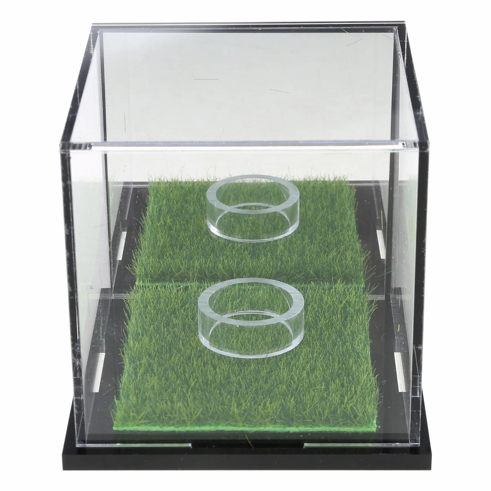 Présentoir carré en acrylique transparent pour balle de golf et baseball