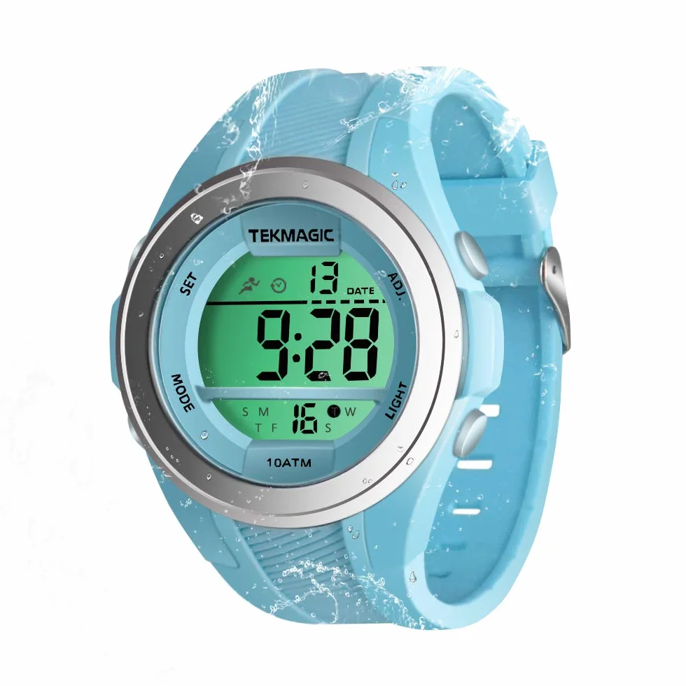 Montre Bracelet Filles Etanche 100 Mètres Chronomètre Réveil Minuteur Double Fuseau Horaire Calendrier Rétroéclairage 12/24 Heures