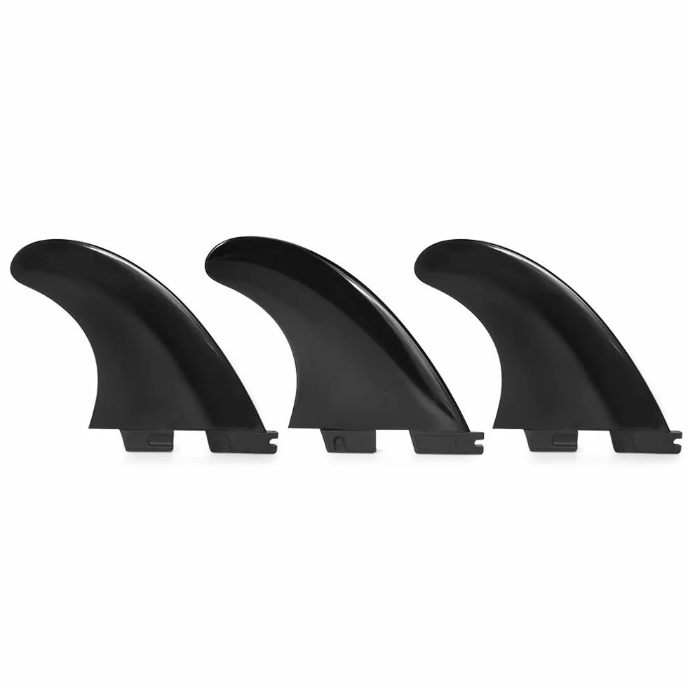 Aileron arrière de Planche de Surf FCS2 G5 Fibre de Verre Noir 3 pièces