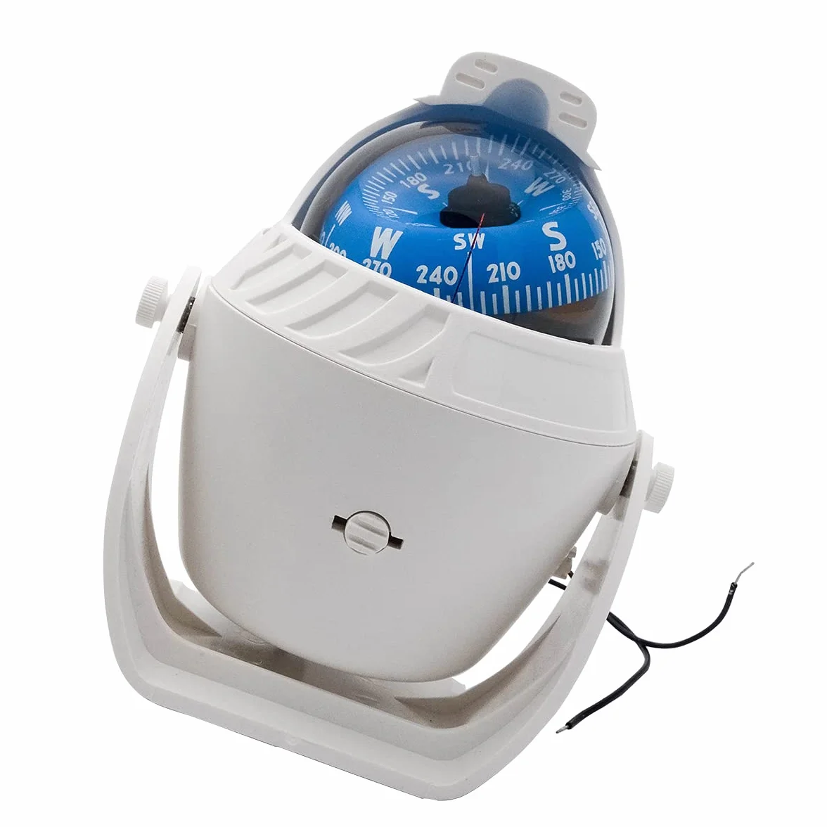 Boussole Marine Étanche avec Mont Boule pour Bateau Caravane Blanc Tableau Bord pivotante éclairée