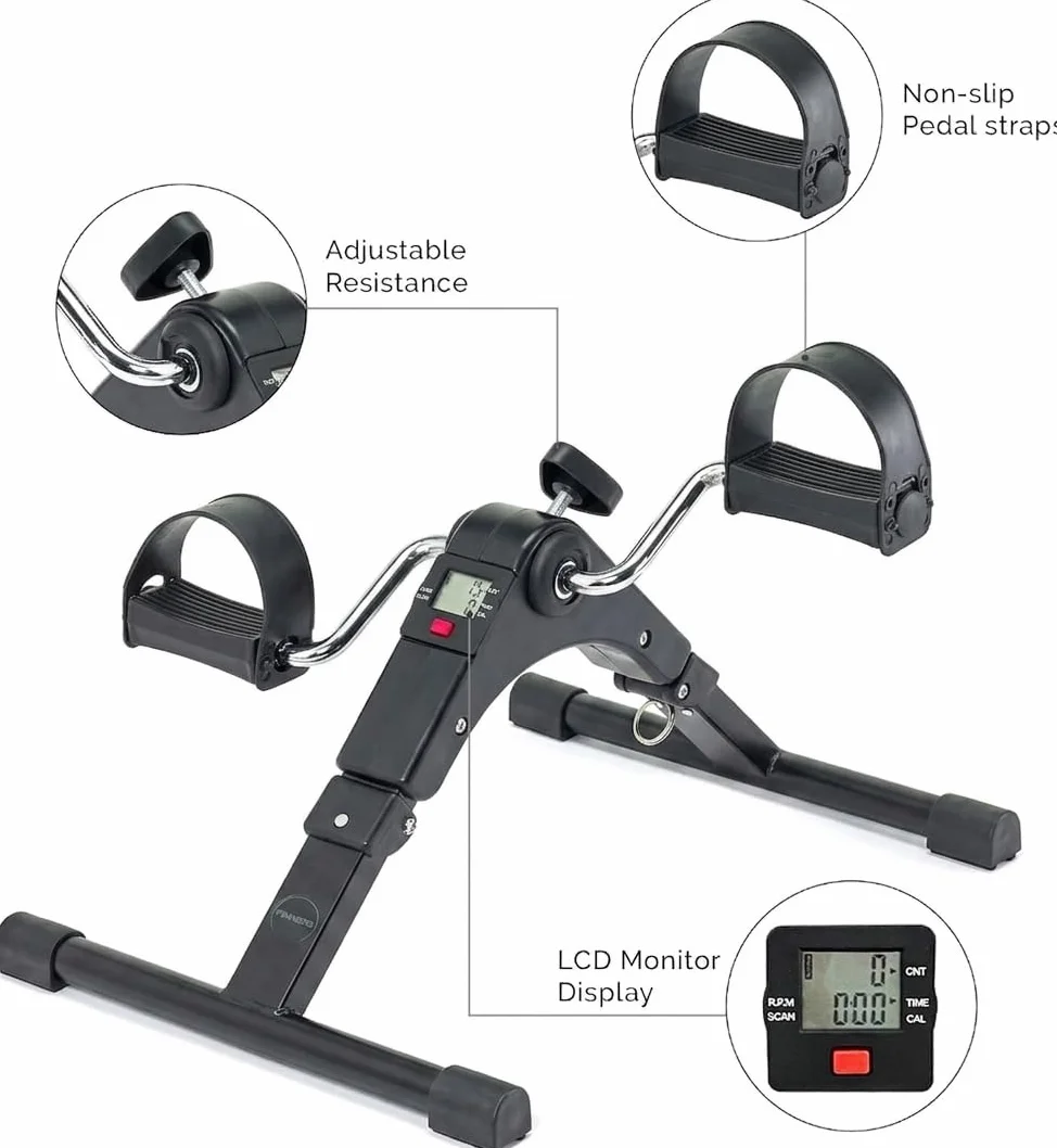 Mini Vélo Statique Pliable, Pédaleur pour Exercice à Domicile