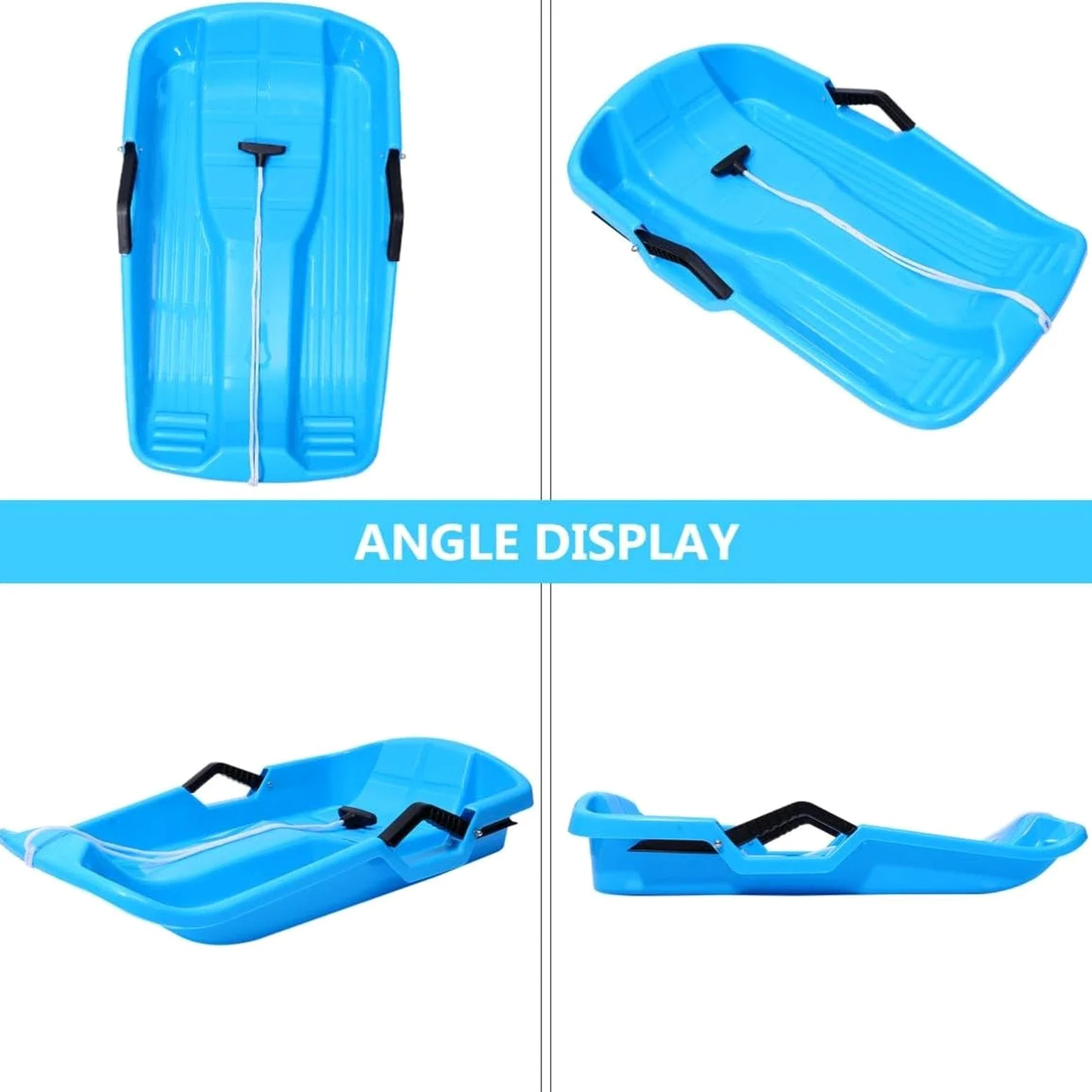 Luge Enfant Toboggan 2 Places Léger Pour Hiver Avec Poignées Et Corde De | Luge Neige Ski Hiver Pour Plage, Sable, Glace, Pentes Herbeuses, , En Plein Air