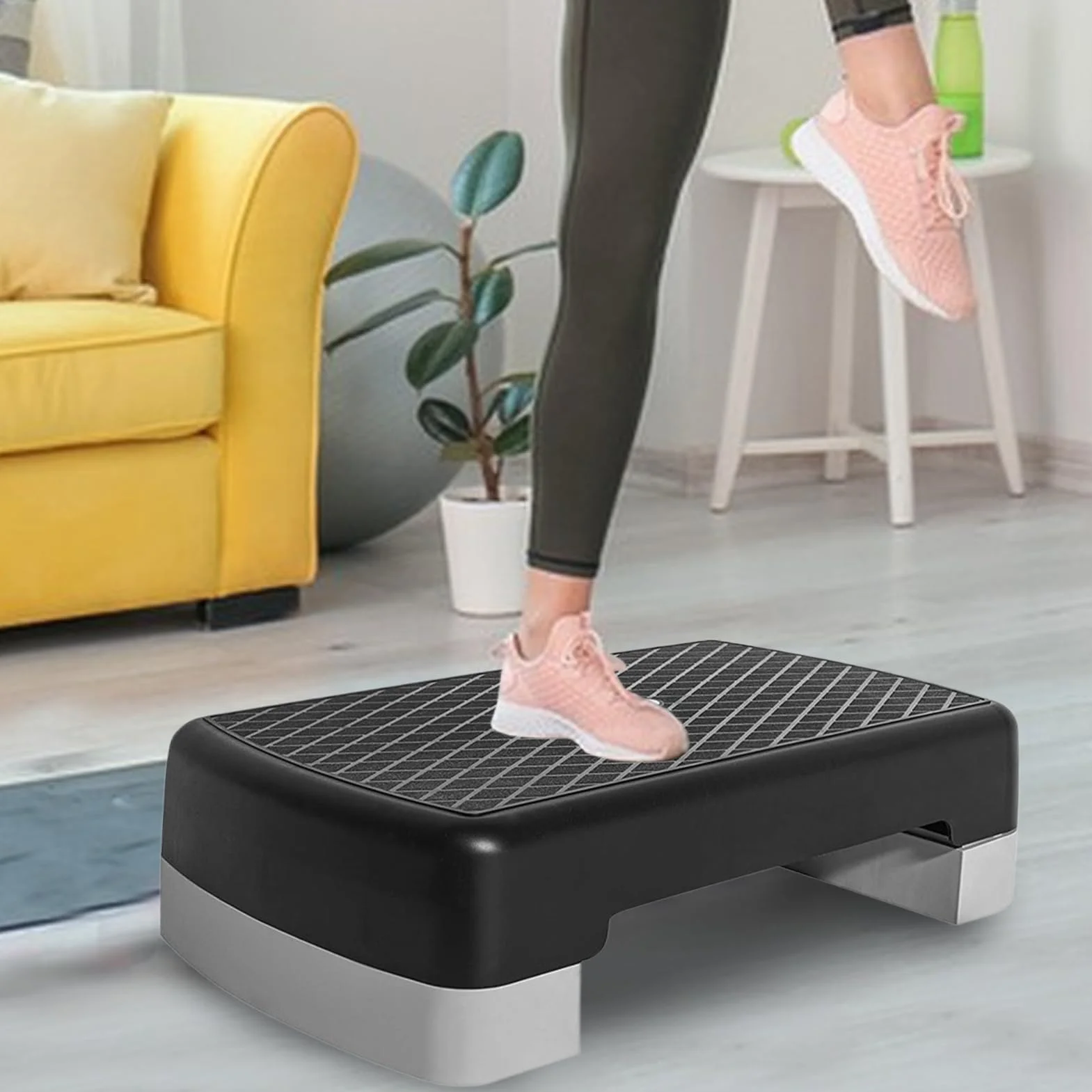 Stepper Aérobic Hauteur Réglable Antidérapant 45 cm Cardio Gym Domicile