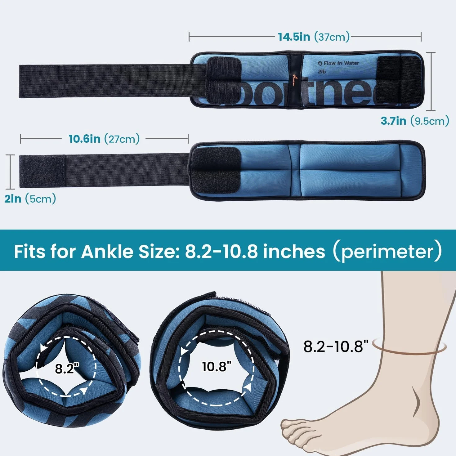 Sportneer Kit d'accessoires d'aquagym 3 en 1 avec haltères aquatiques EVA, ceinture de jogging pour adulte, poids de cheville – Accessoires de fitness et équipements de sports nautiques 2