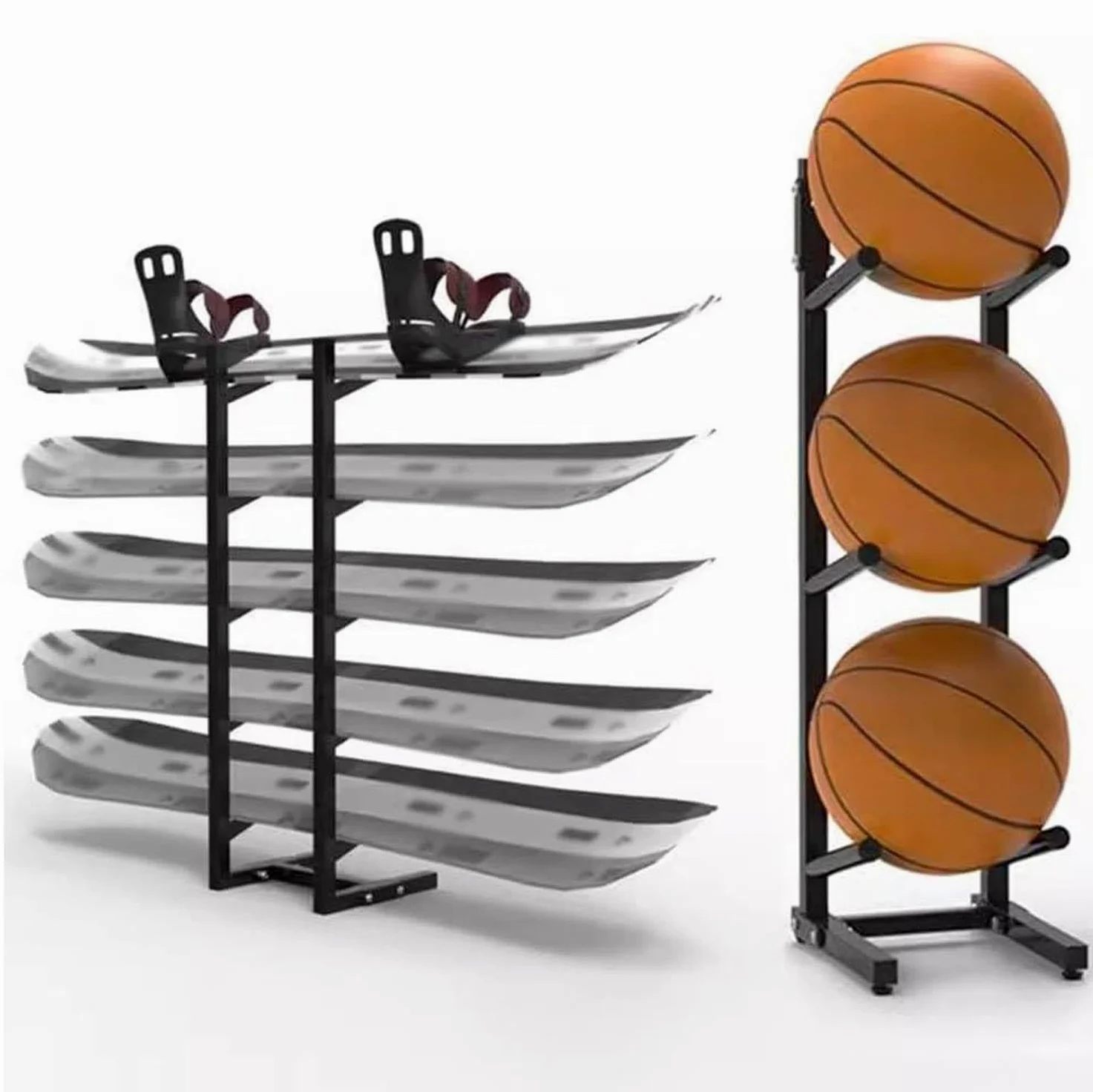 Porte - Skis et hayon Multifonctions - Rangement de Planche de Surf Peu encombrant - Présentation Parfaite de l'équipement et des Accessoires,Falta-25x25x119cm