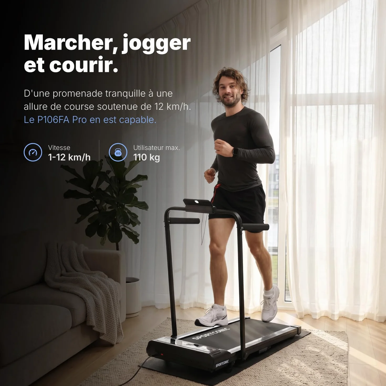 Tapis de Course Pliable Silencieux avec Télécommande – Walking Pad Compact pour Maison & Bureau