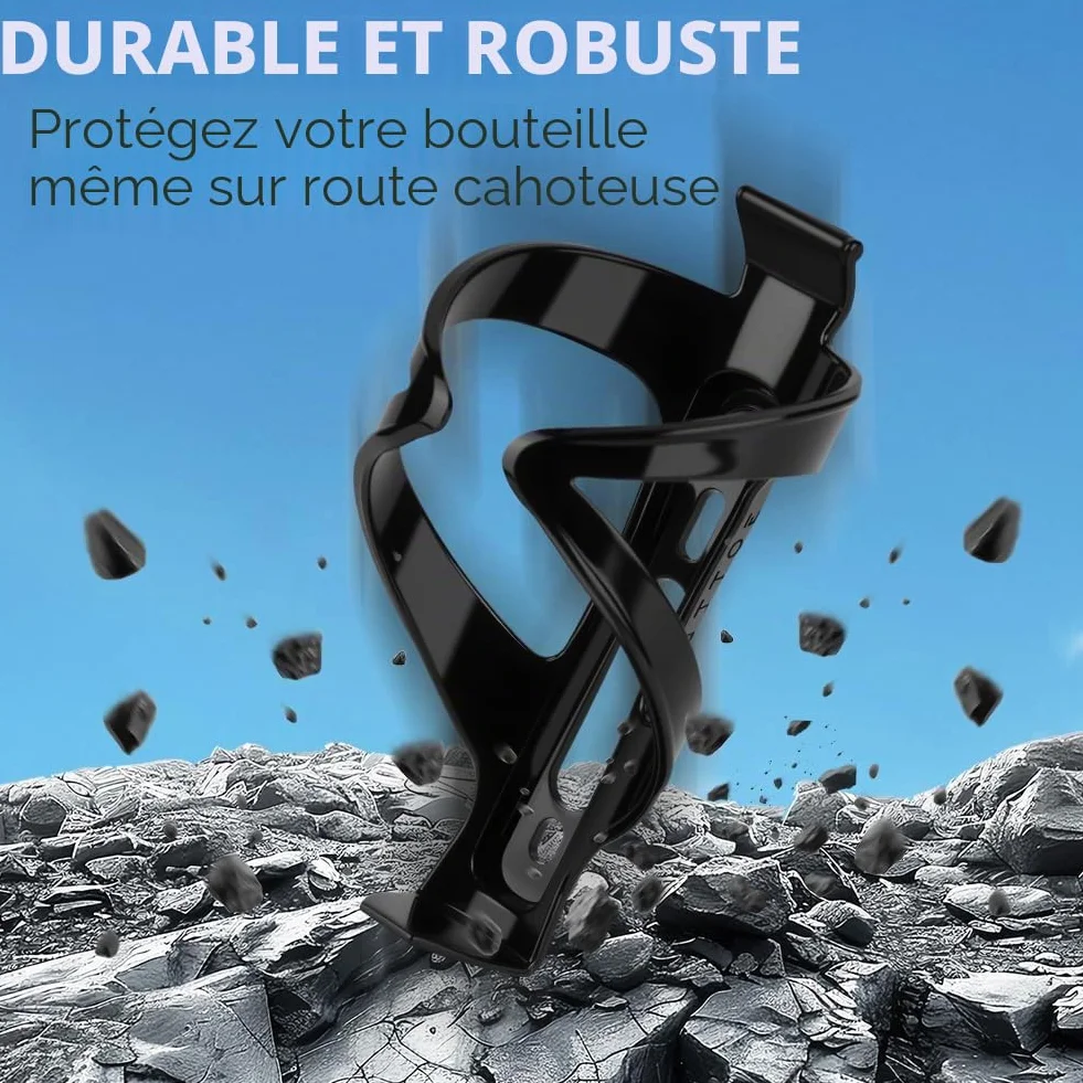 Porte-Bidon Universel 650ML sans BPA Support Gourde Robuste VTT Vélo Route Noir