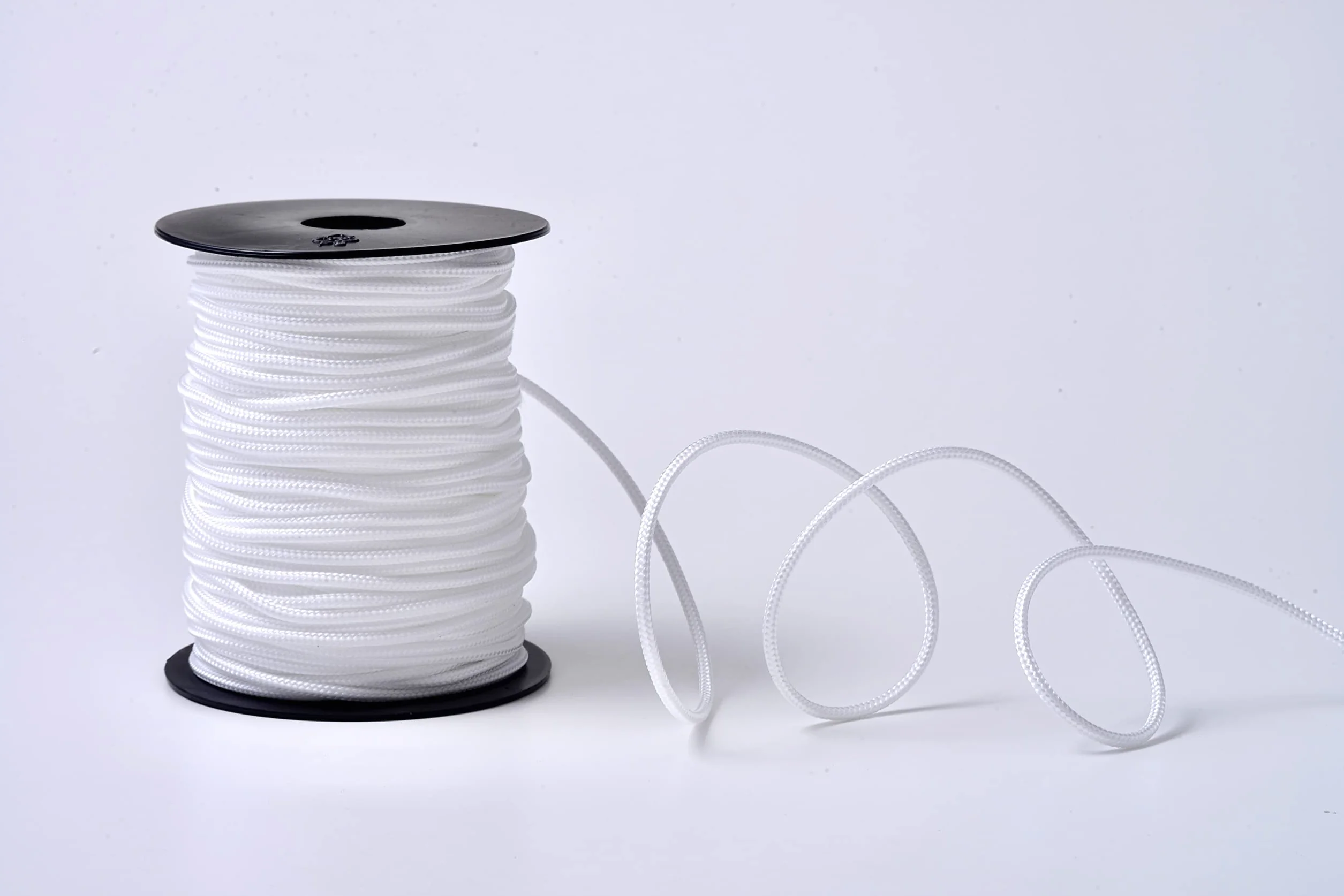 Cordon Tresse Nylon Blanc 50 mètres 3 mm pour Stores Vénitiens Fabriqué en Italie