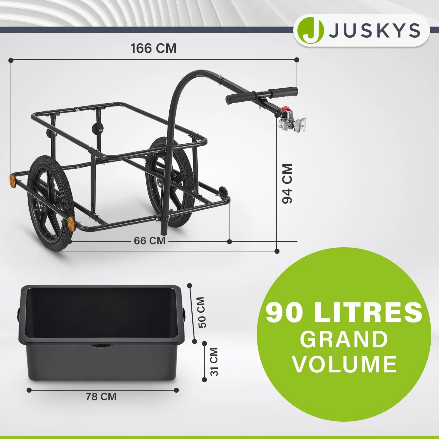 Remorque de bicyclette 90 litres