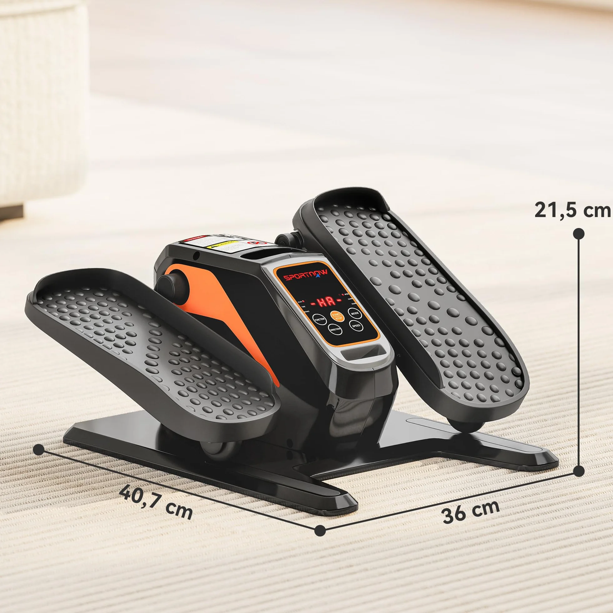 SPORTNOW Vélo elliptique de Bureau Mini Velo d'appartement 12 Vitesses Manuel Automatique 3 Programmes Télécommande Écran LCD Silencieux pour Seniors Adultes