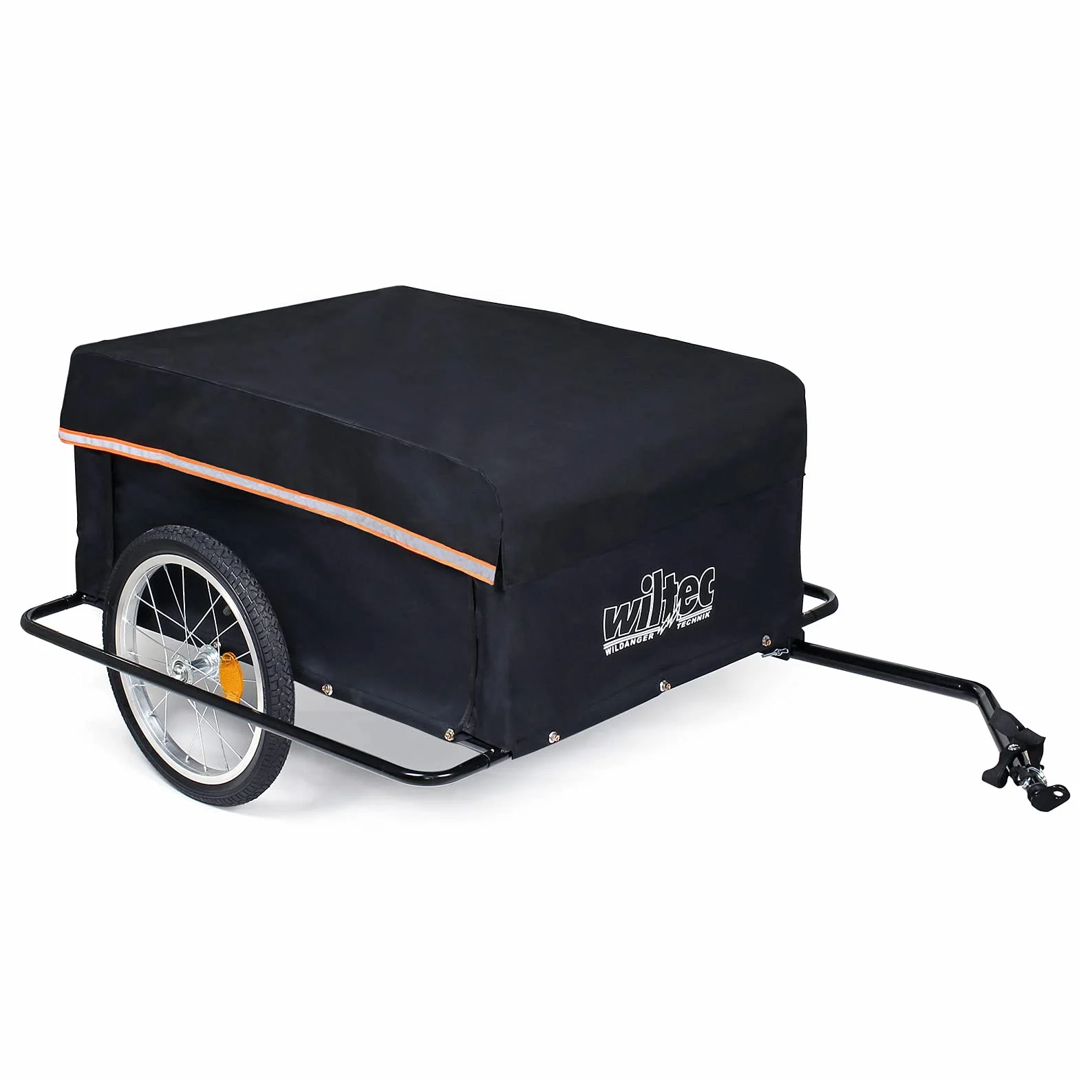 Wiltec Remorque pour Vélo, Timon Rabattable, Attelage Rapide, Chariot pour Bicyclette