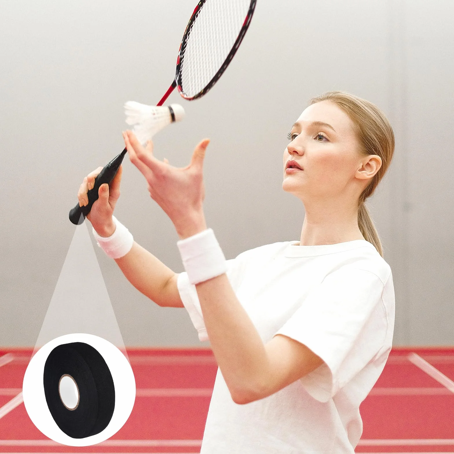 Ruban de Hockey Antidérapant 25m x 25mm pour Tennis, Badminton, Golf